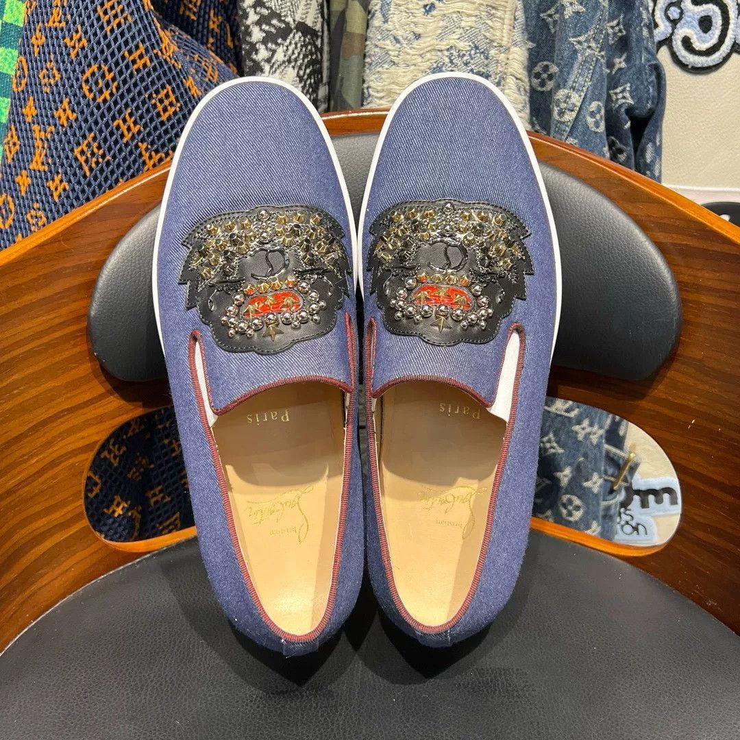 Christian Louboutin Christian Louboutin Denim Red Lowtop Sneakers 40 Men Size US 7.5 / EU 40-41 - 7 Thumbnail