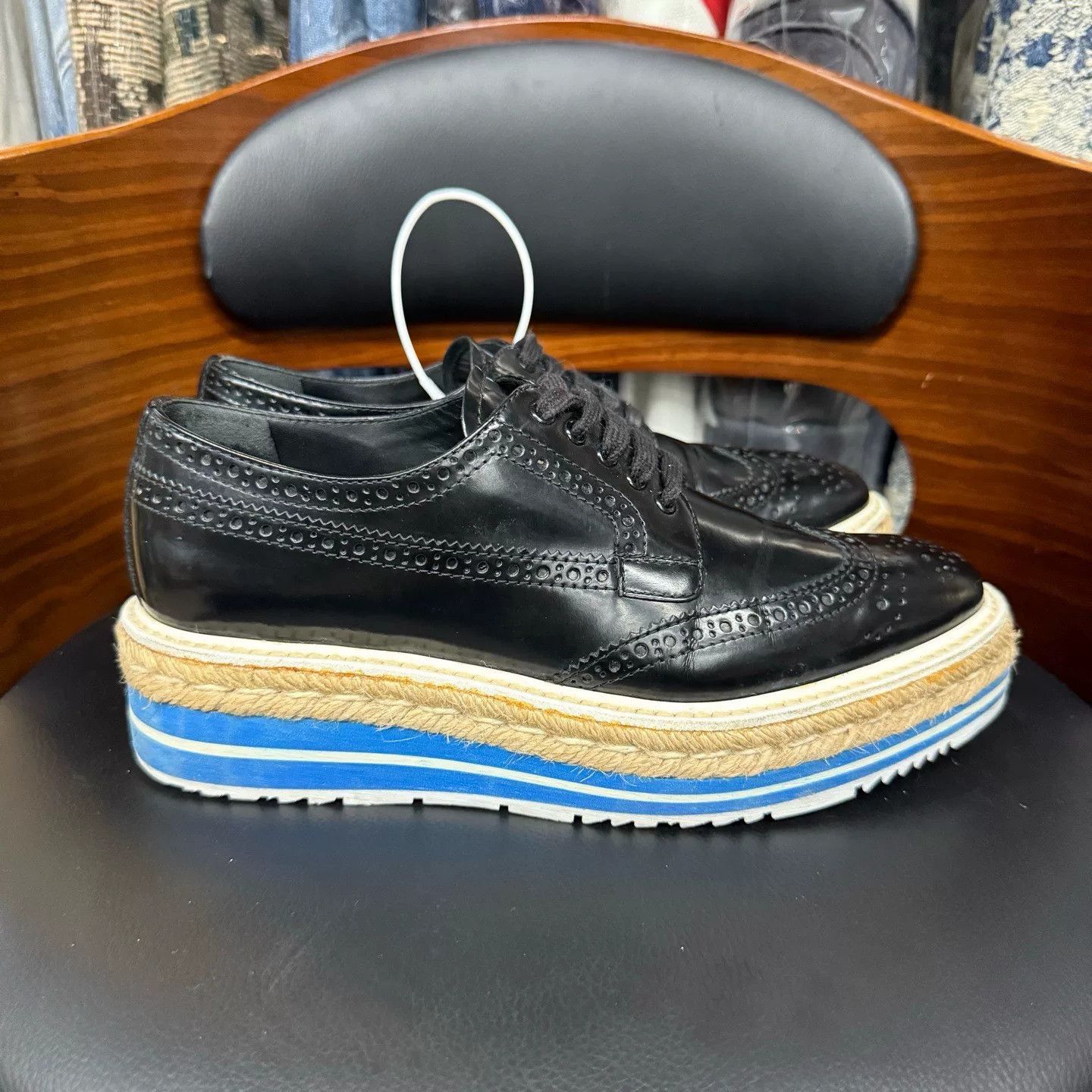 Prada Prada Retro Blue Lowtop Sneakers 37 Women Size US 6.5 / IT 36.5 - 4 Thumbnail