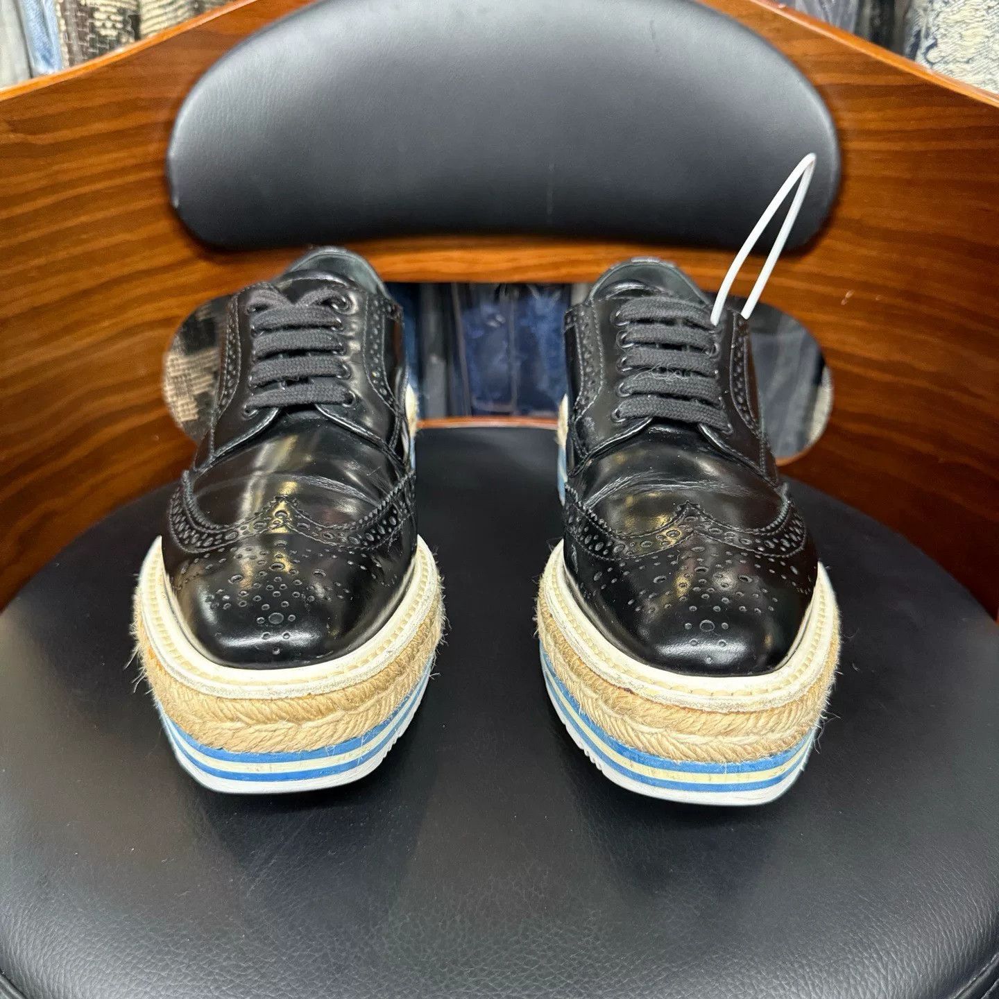 Prada Prada Retro Blue Lowtop Sneakers 37 Women Size US 6.5 / IT 36.5 - 2 Thumbnail