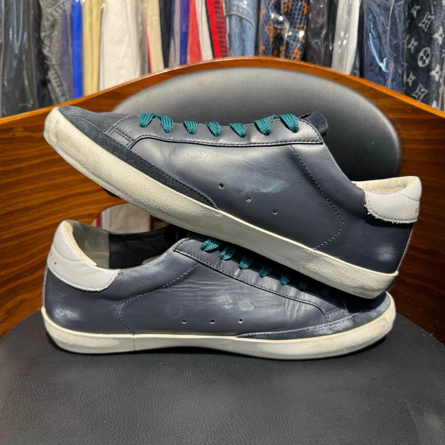 Golden Goose Golden Goose Distressed Blue Lowtop Sneakers 42 Men Size US 9 / EU 42 - 7 Thumbnail