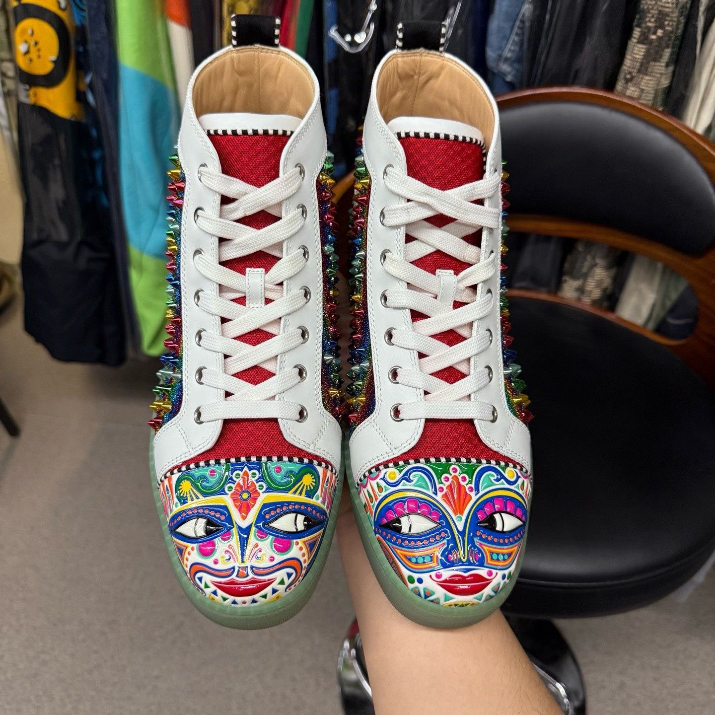 Christian Louboutin Christian Louboutin White Hitop Sneakers 42 Women Size US 10.5 / IT 40.5 - 5 Thumbnail
