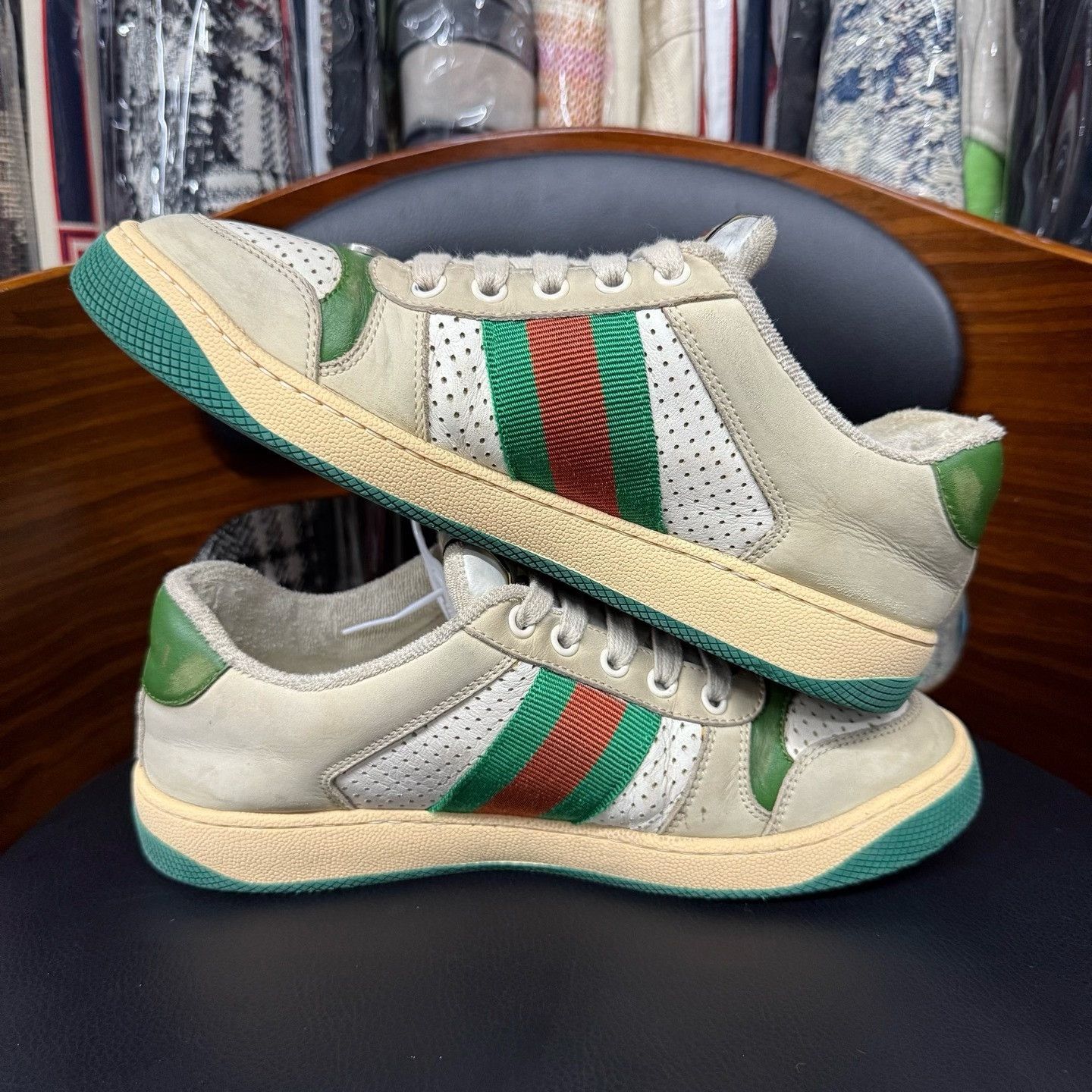 Gucci Gucci Green Lowtop Sneakers 37 Women Size US 6.5 / IT 36.5 - 7 Thumbnail