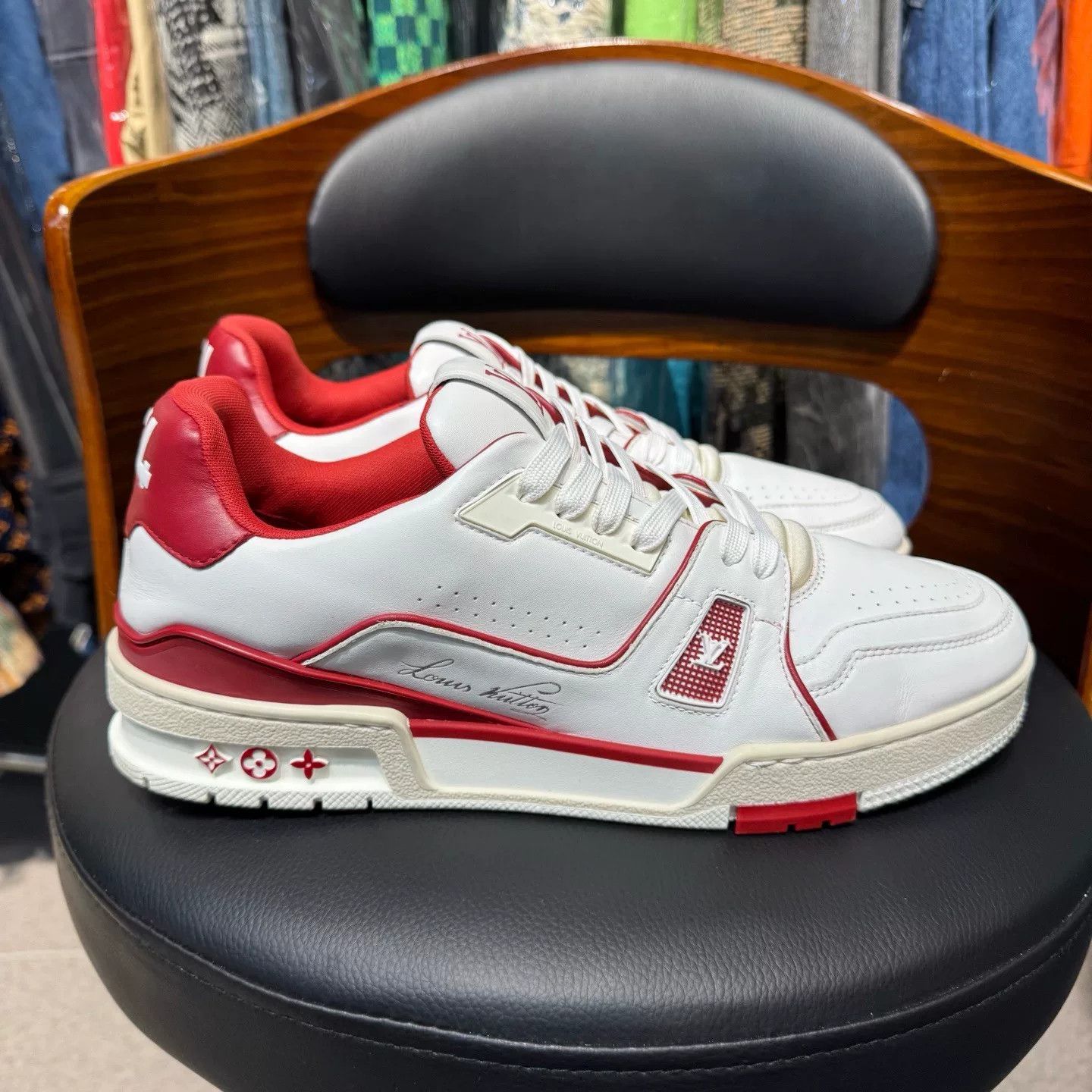 Louis Vuitton Louis Vuitton Training Red Lowtop Sneakers 42.5 Men Size US 9.5 / EU 42-43 - 4 Thumbnail