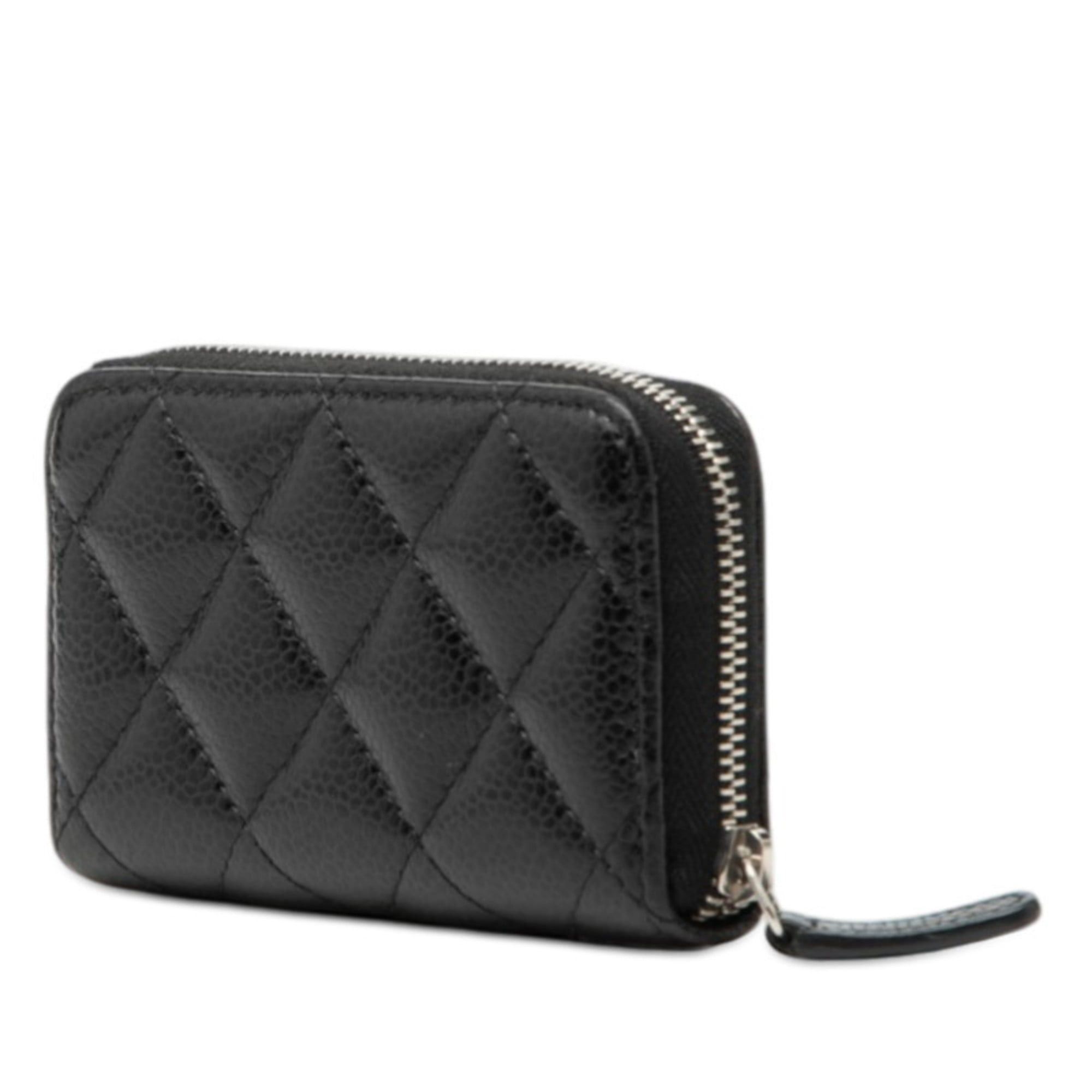 Chanel Chanel Coco Mark Matelassé Classic Zip Coin Purse Wallet/Coin Case Black Caviar Leather Women's CHANEL Size ONE SIZE - 2 Thumbnail