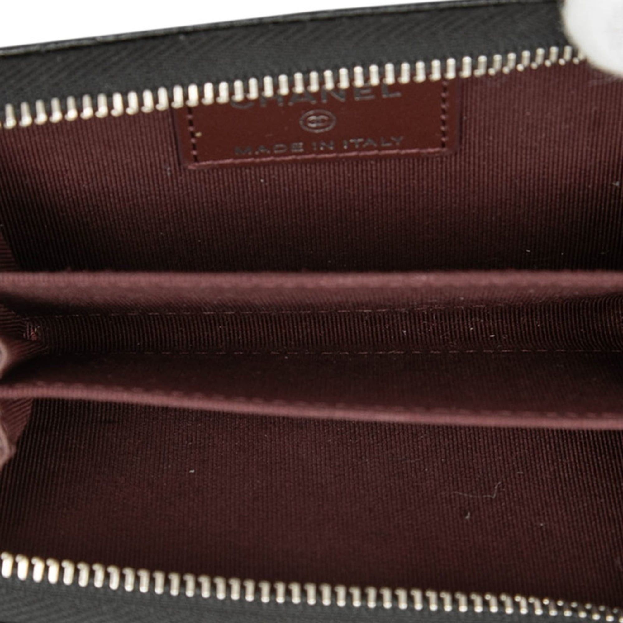 Chanel Chanel Coco Mark Matelassé Classic Zip Coin Purse Wallet/Coin Case Black Caviar Leather Women's CHANEL Size ONE SIZE - 4 Thumbnail