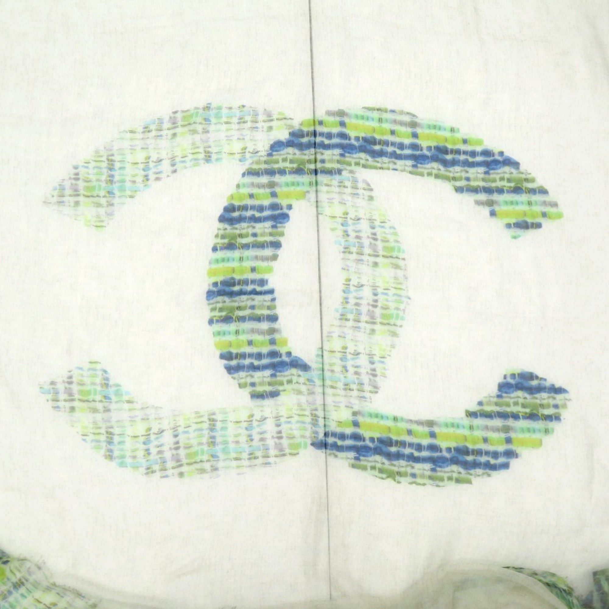 Chanel Excellent condition Chanel Coco Mark large stole, cashmere and silk, green stole 1816CHANEL Size ONE SIZE - 5 Thumbnail