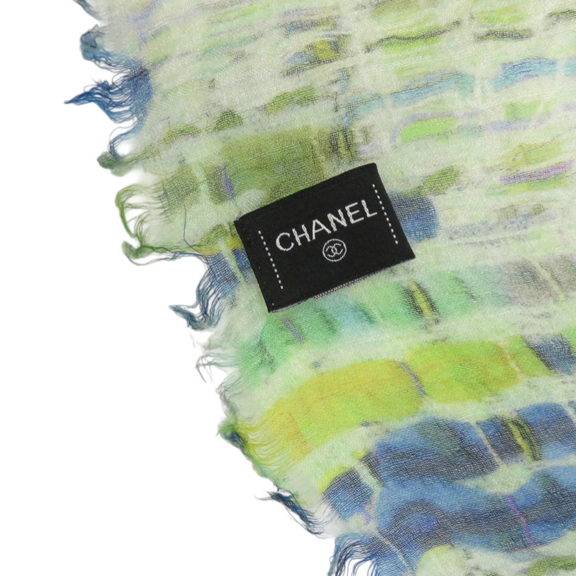 Chanel Excellent condition Chanel Coco Mark large stole, cashmere and silk, green stole 1816CHANEL Size ONE SIZE - 7 Thumbnail