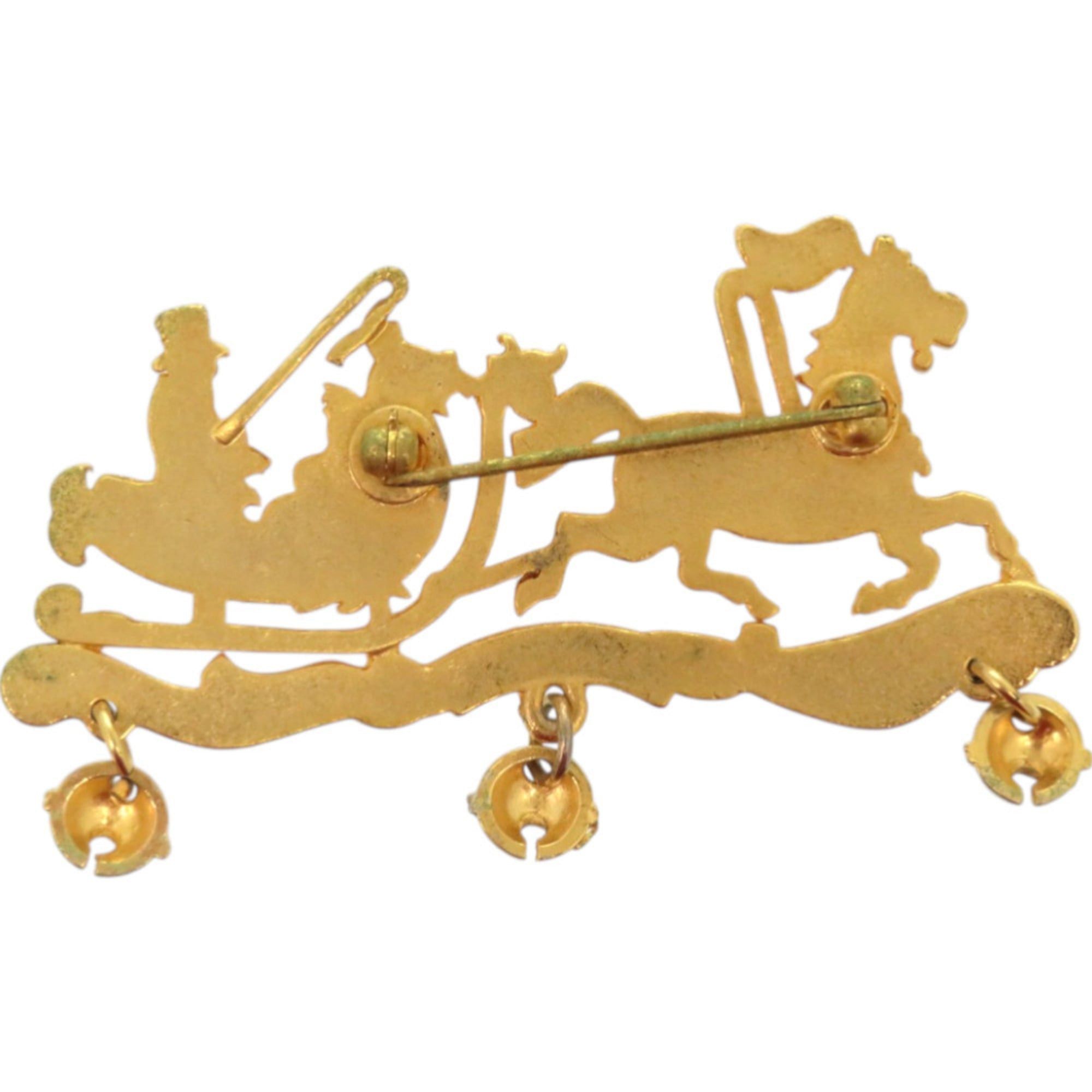 Hermes Excellent condition Hermes Christmas reindeer Santa cloisonné metal gold brooch 0798HERMES Size ONE SIZE - 2 Thumbnail