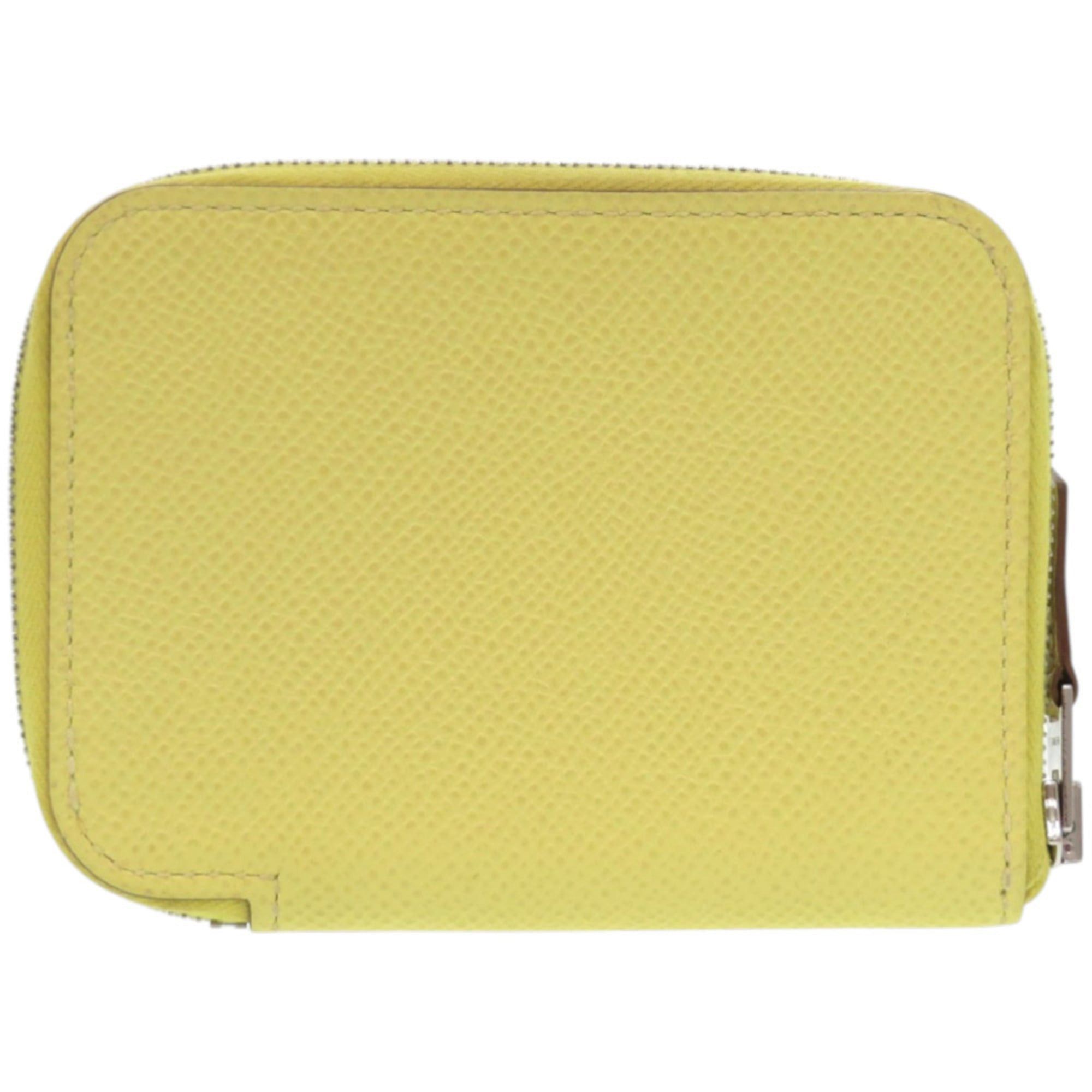 Hermes Excellent condition Hermes Azap Mini wallet/coin case in Veau Epsom leather, yellow, Y stamp, 1685HERMES Size ONE SIZE - 3 Thumbnail