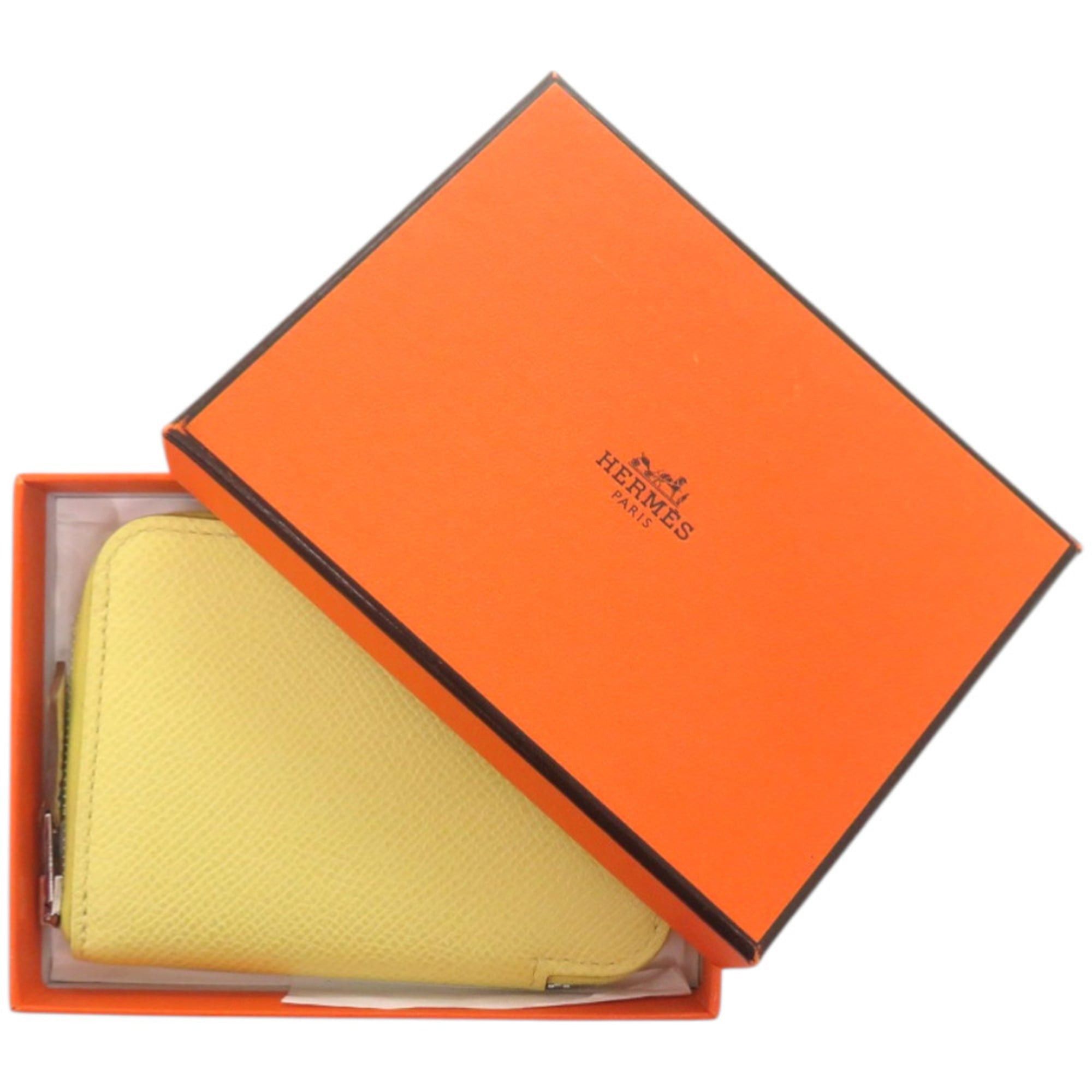 Hermes Excellent condition Hermes Azap Mini wallet/coin case in Veau Epsom leather, yellow, Y stamp, 1685HERMES Size ONE SIZE - 2 Thumbnail