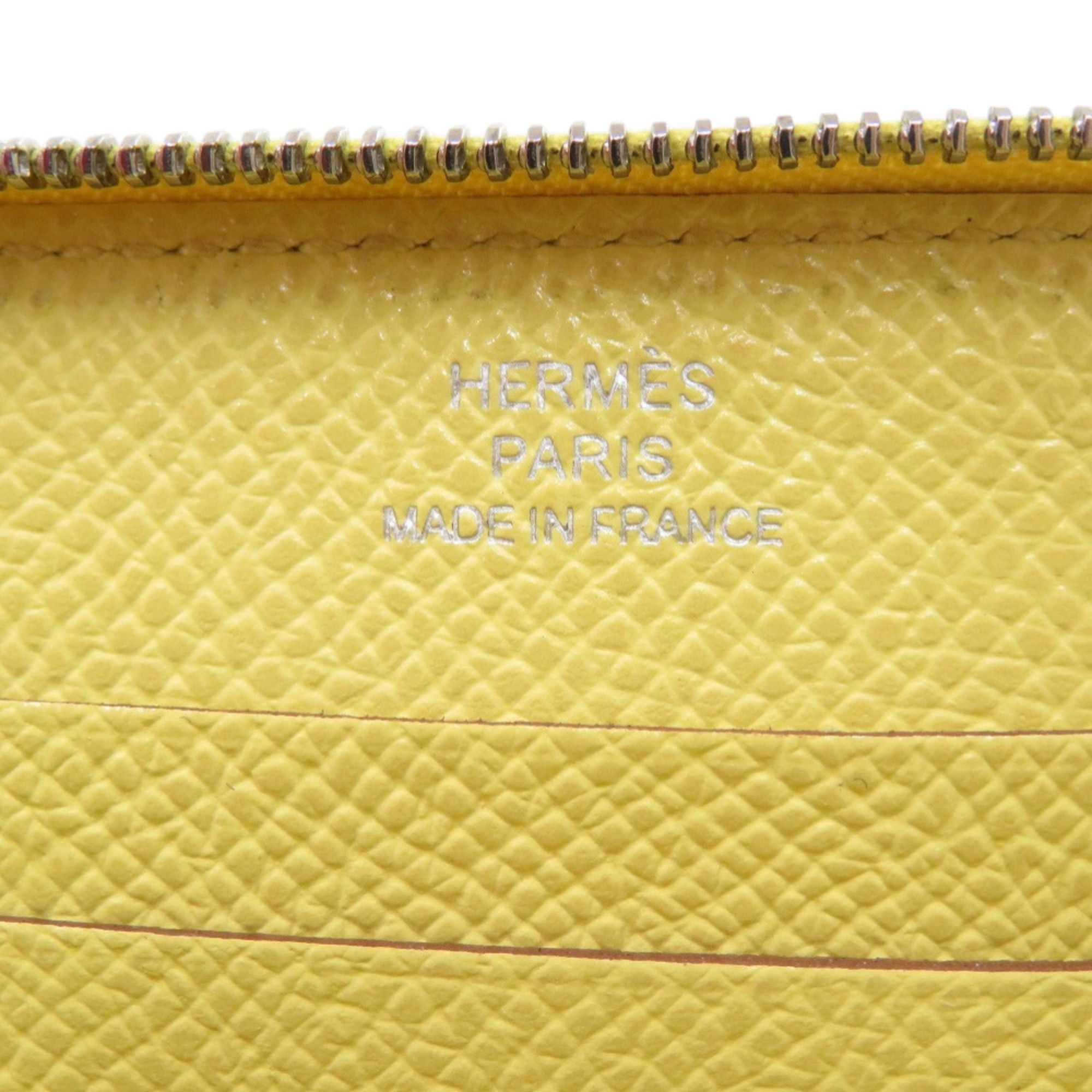 Hermes Excellent condition Hermes Azap Mini wallet/coin case in Veau Epsom leather, yellow, Y stamp, 1685HERMES Size ONE SIZE - 7 Thumbnail