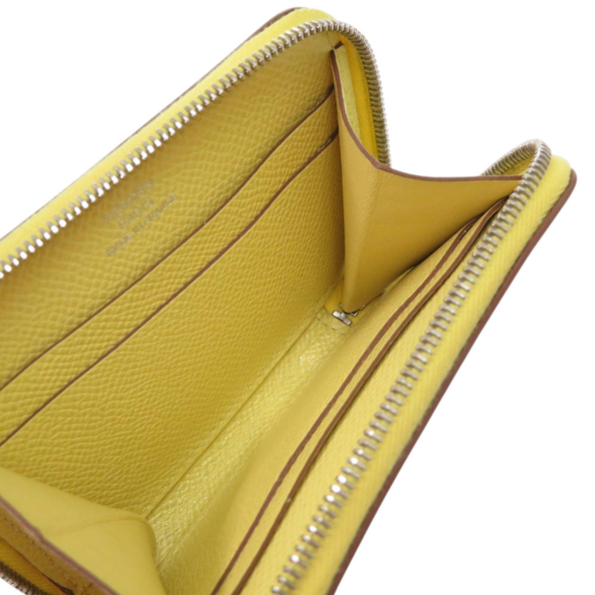 Hermes Excellent condition Hermes Azap Mini wallet/coin case in Veau Epsom leather, yellow, Y stamp, 1685HERMES Size ONE SIZE - 6 Thumbnail