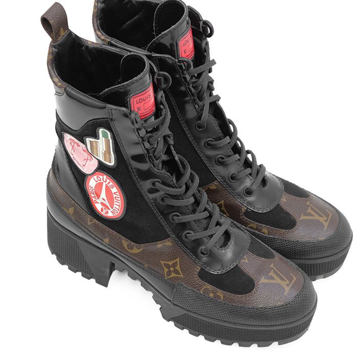 Louis Vuitton Louis Vuitton Louis Vuitton Laureate Monogram Leather Platform Boots Leather Shoes DUTY FREE for USA Size ONE SIZE - 11 Thumbnail