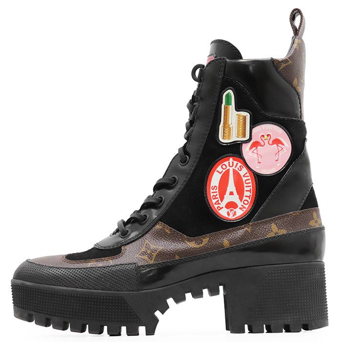 Louis Vuitton Louis Vuitton Louis Vuitton Laureate Monogram Leather Platform Boots Leather Shoes DUTY FREE for USA Size ONE SIZE - 4 Thumbnail