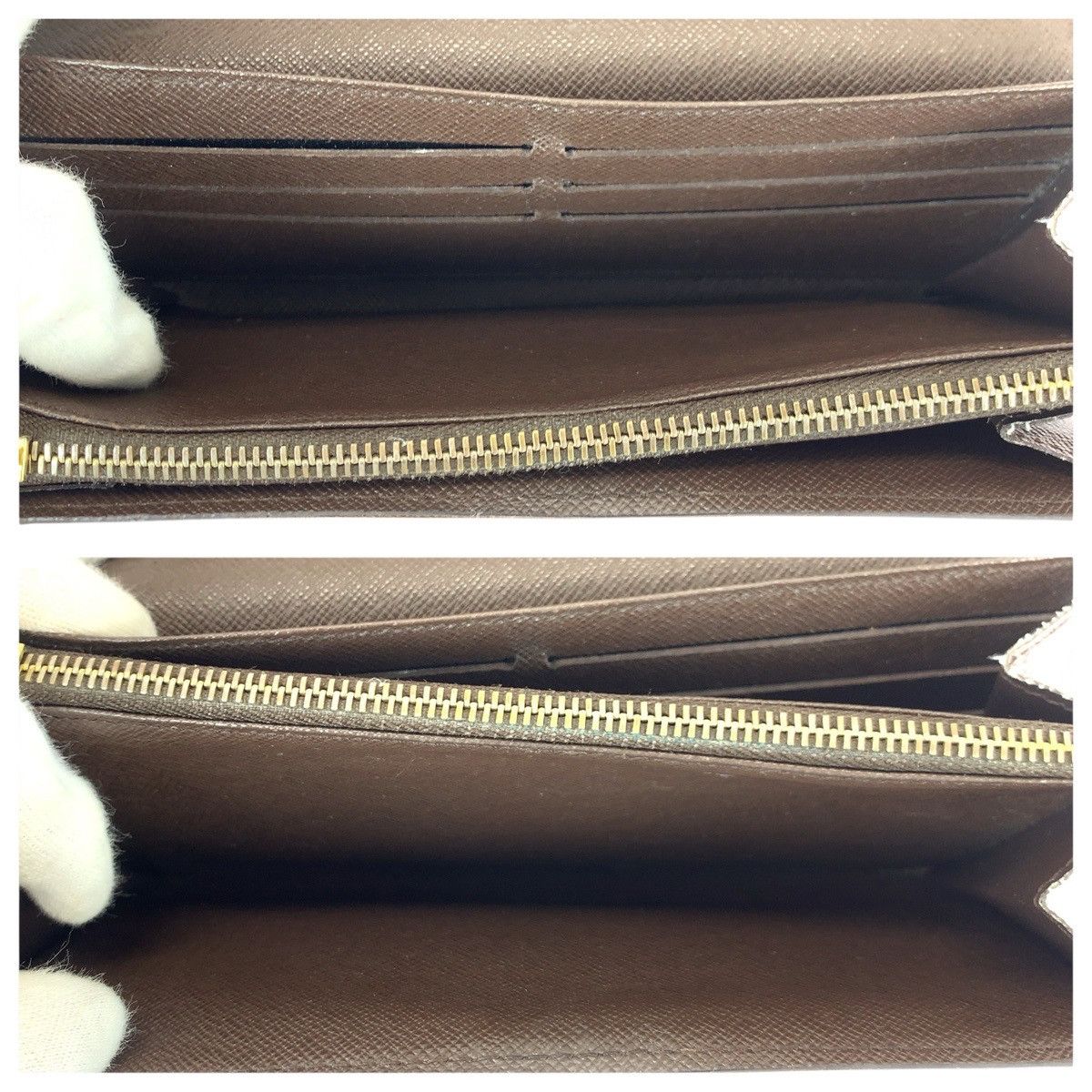 Louis Vuitton Louis Vuitton Louis Vuitton Portefeuille Sarah Damier Ebene Long Wallet Textile Long Wallet N61734 DUTY FREE for USA Size ONE SIZE - 9 Thumbnail