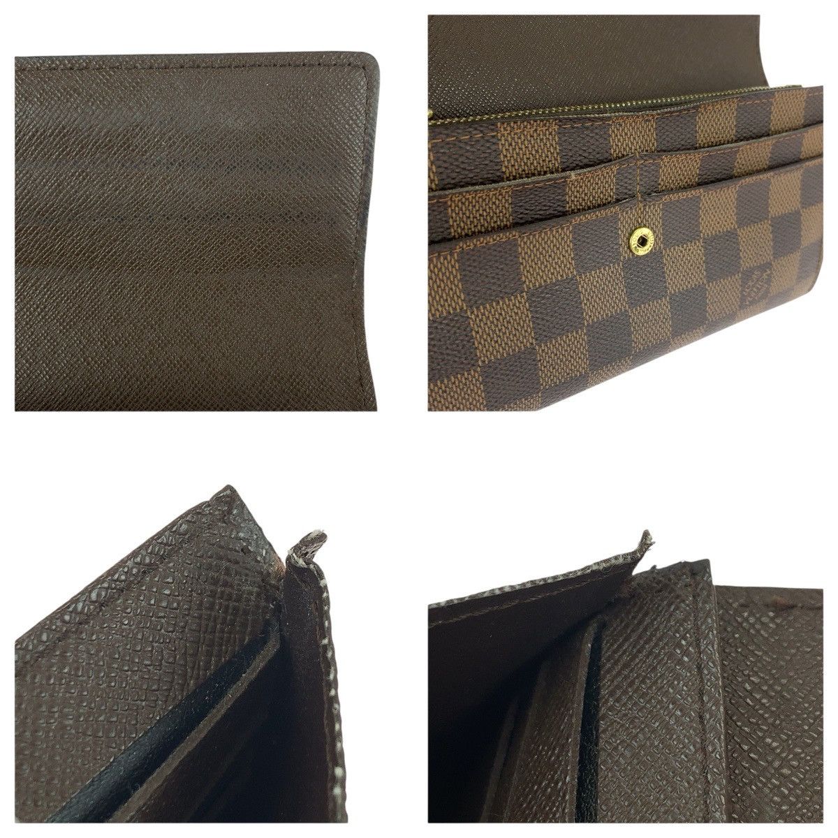 Louis Vuitton Louis Vuitton Louis Vuitton Portefeuille Sarah Damier Ebene Long Wallet Textile Long Wallet N61734 DUTY FREE for USA Size ONE SIZE - 7 Thumbnail