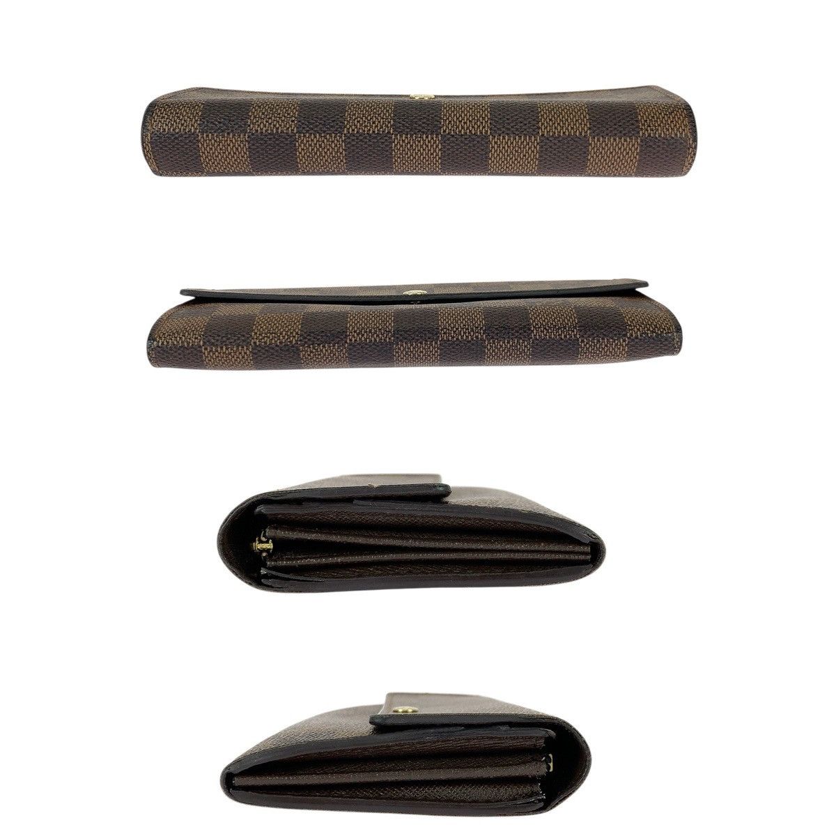 Louis Vuitton Louis Vuitton Louis Vuitton Portefeuille Sarah Damier Ebene Long Wallet Textile Long Wallet N61734 DUTY FREE for USA Size ONE SIZE - 10 Thumbnail