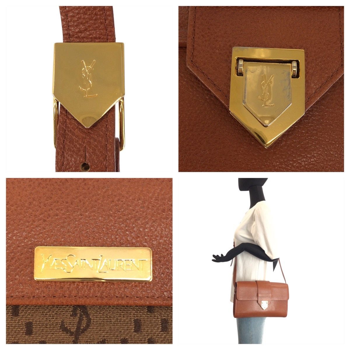 Yves Saint Laurent Yves Saint Laurent Yves Saint Laurent Leather Shoulder Bag Leather Shoulder Bag DUTY FREE for USA Size ONE SIZE - 4 Thumbnail