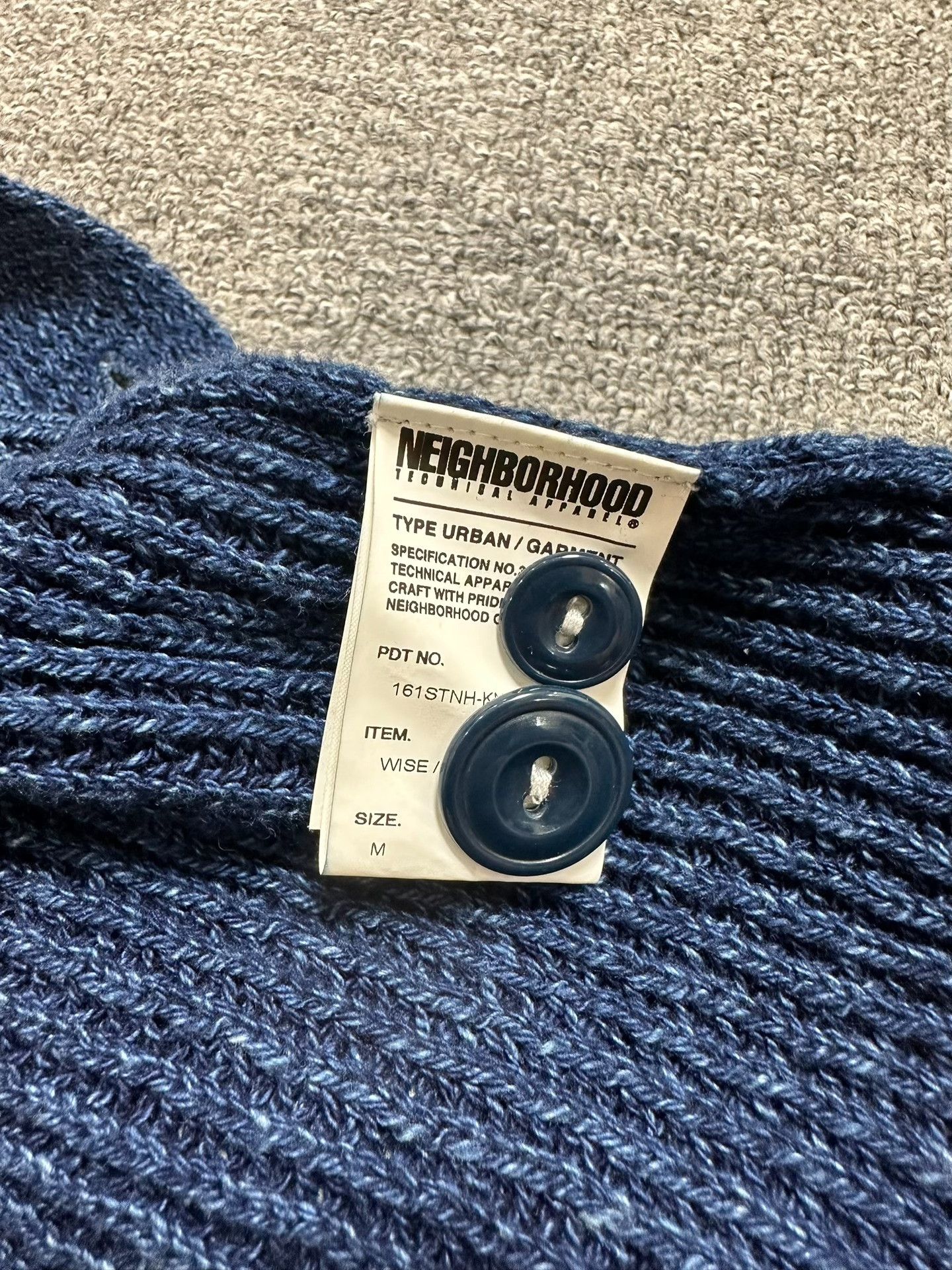 Neighborhood NEIGHBORHOOD Indigo Knit Shawl Collar Vest Size US M / EU 48-50 / 2 - 4 Thumbnail
