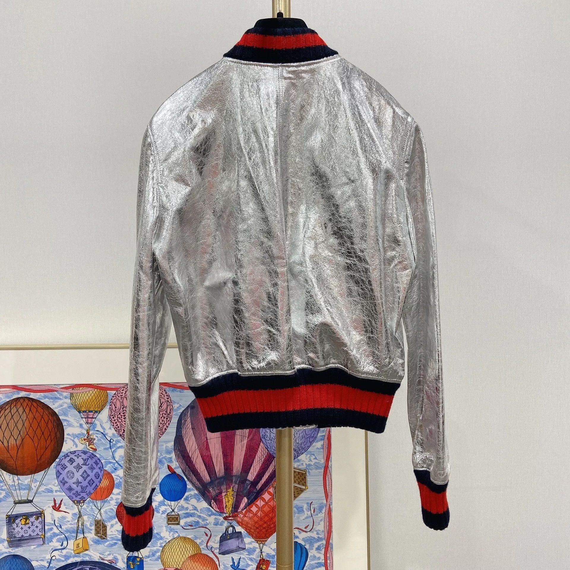 Gucci Gucci Silver Leather Jacket Size US XS / EU 42 / 0 - 2 Thumbnail