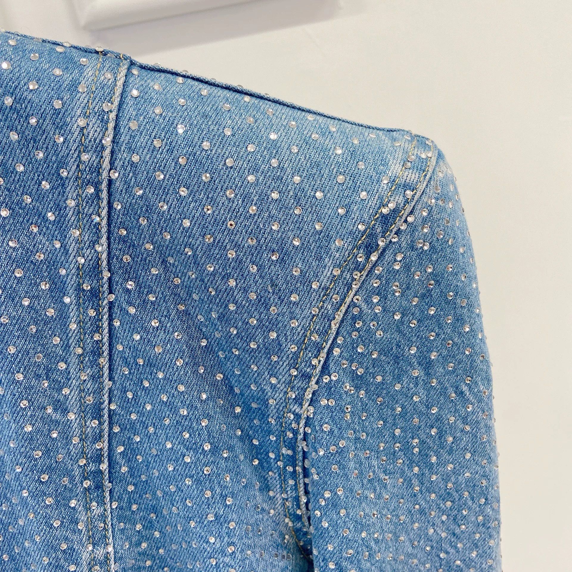 Balmain BALMAIN Full Diamond Denim Jacket Size US L / EU 52-54 / 3 - 6 Thumbnail