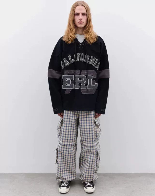 ERL ERL 25FW Blue White Check Cargo Pants Size US 31 - 4 Thumbnail