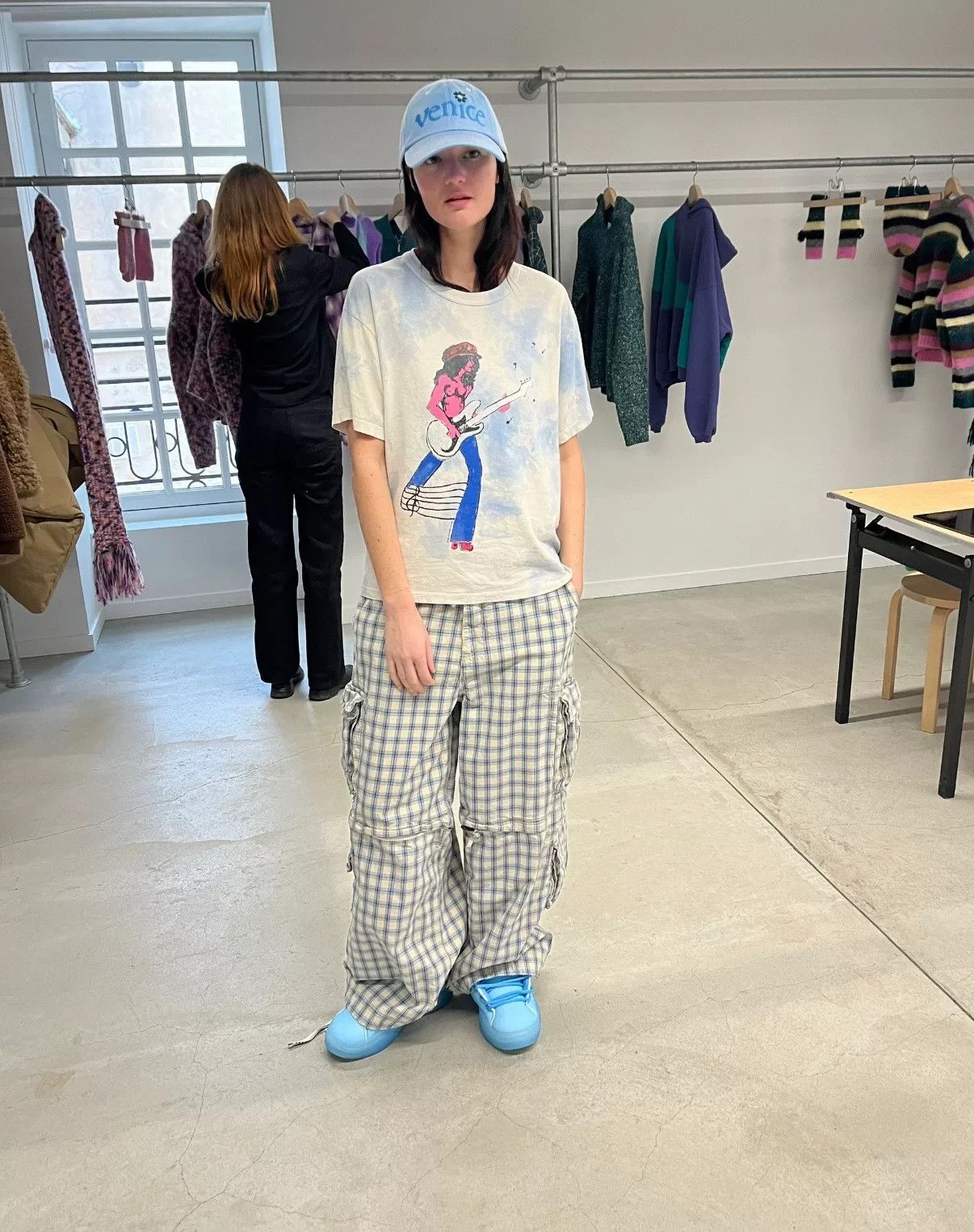 ERL ERL 25FW Blue White Check Cargo Pants Size US 31 - 5 Thumbnail