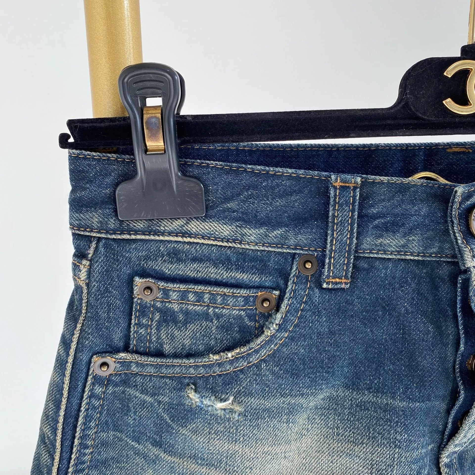 Saint Laurent Paris Saint Laurent Blue Denim Shorts 25 Size 25" / US 0 / IT 36 - 3 Thumbnail