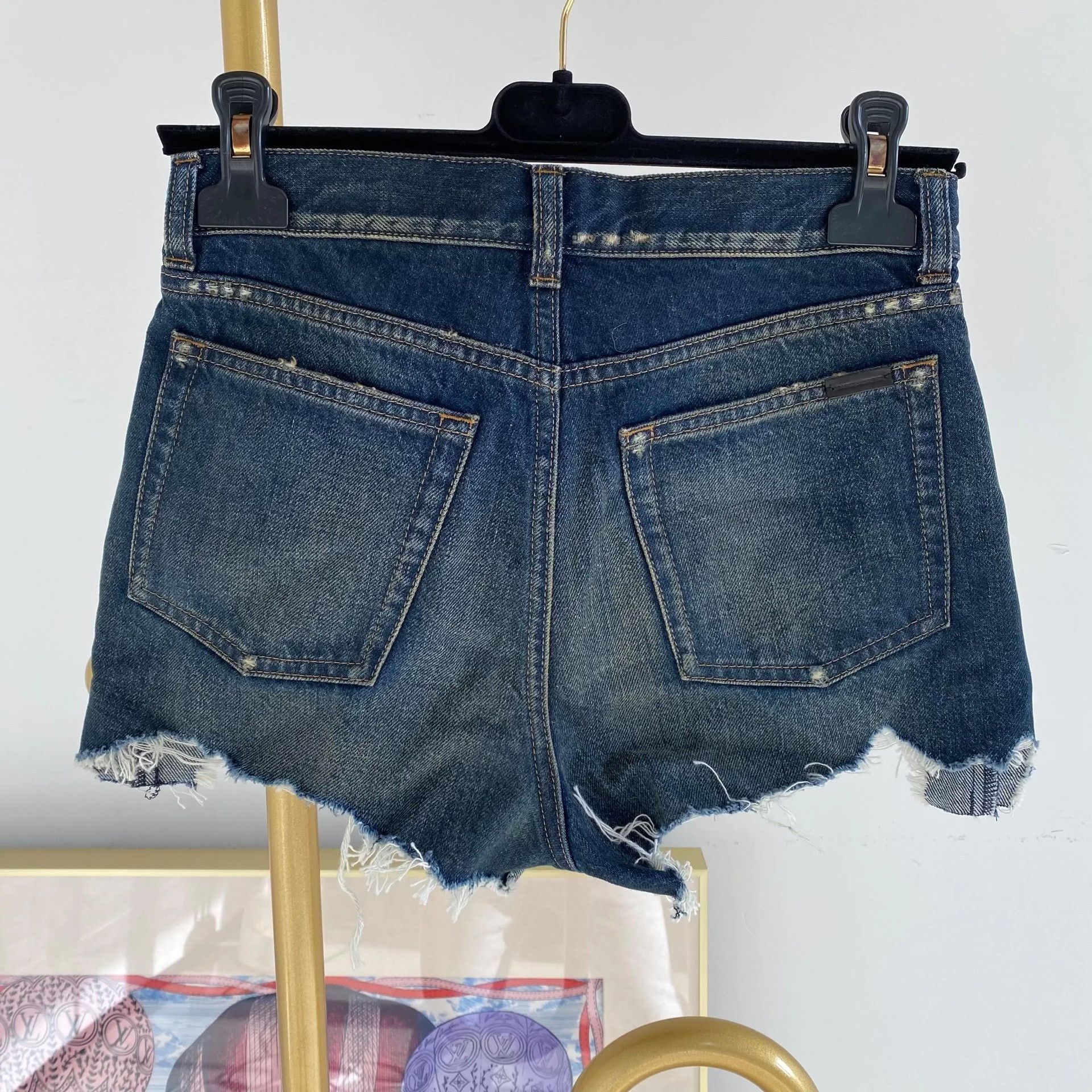 Saint Laurent Paris Saint Laurent Blue Denim Shorts 25 Size 25" / US 0 / IT 36 - 2 Thumbnail