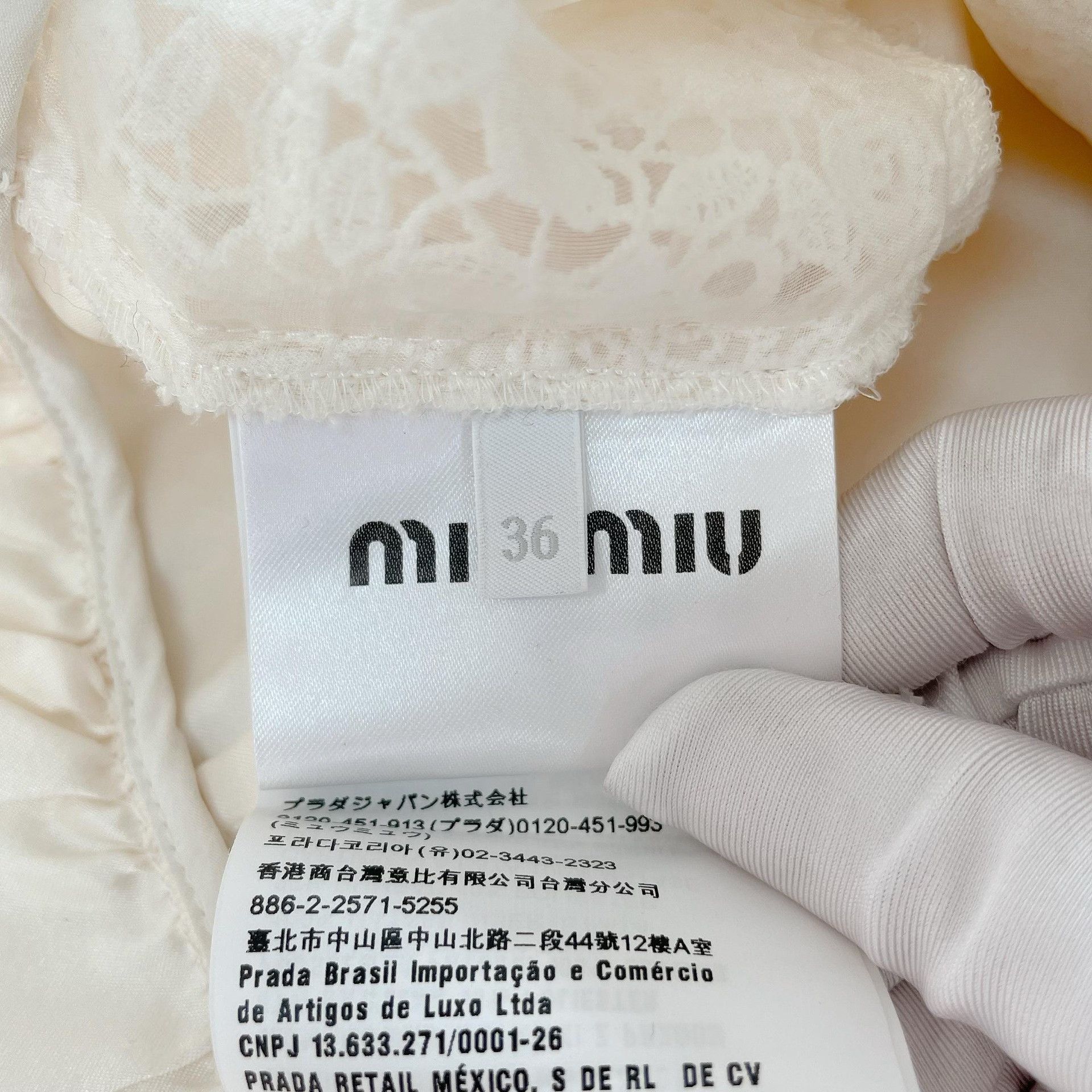 Miu Miu Miu Miu White Silk Top Size XS / US 0-2 / IT 36-38 - 6 Thumbnail