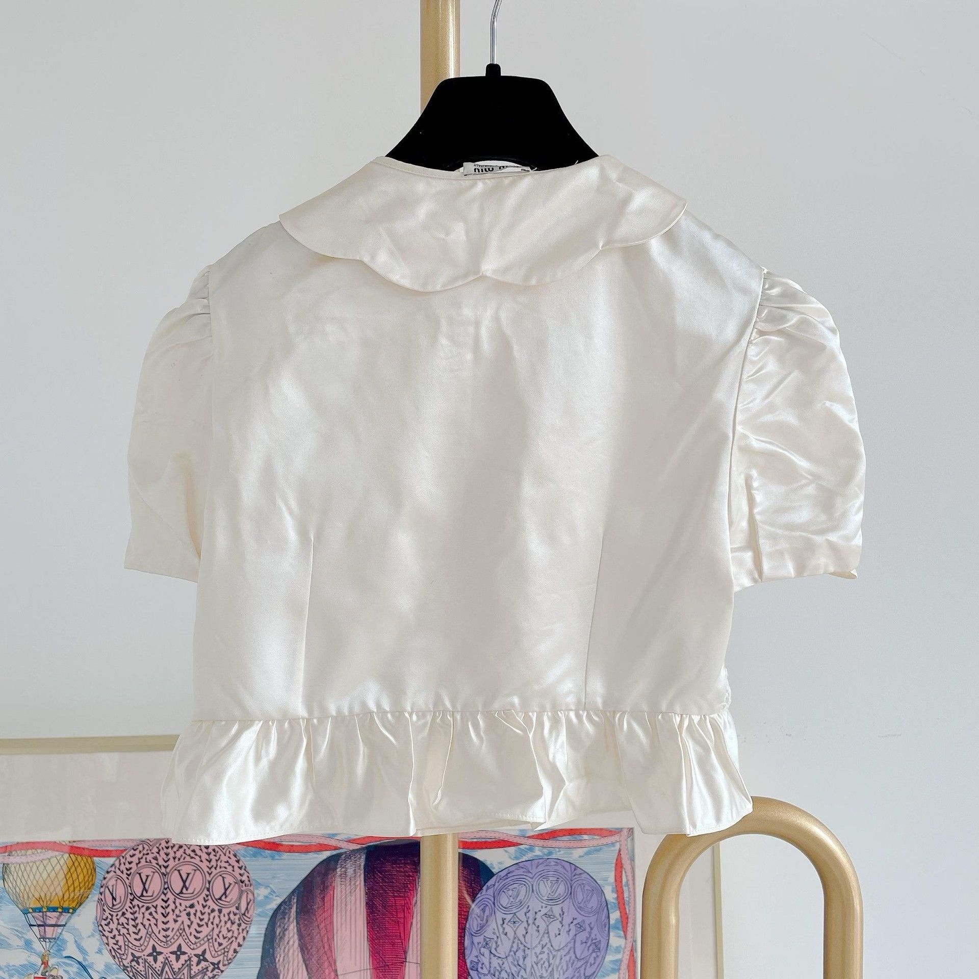 Miu Miu Miu Miu White Silk Top Size XS / US 0-2 / IT 36-38 - 2 Thumbnail