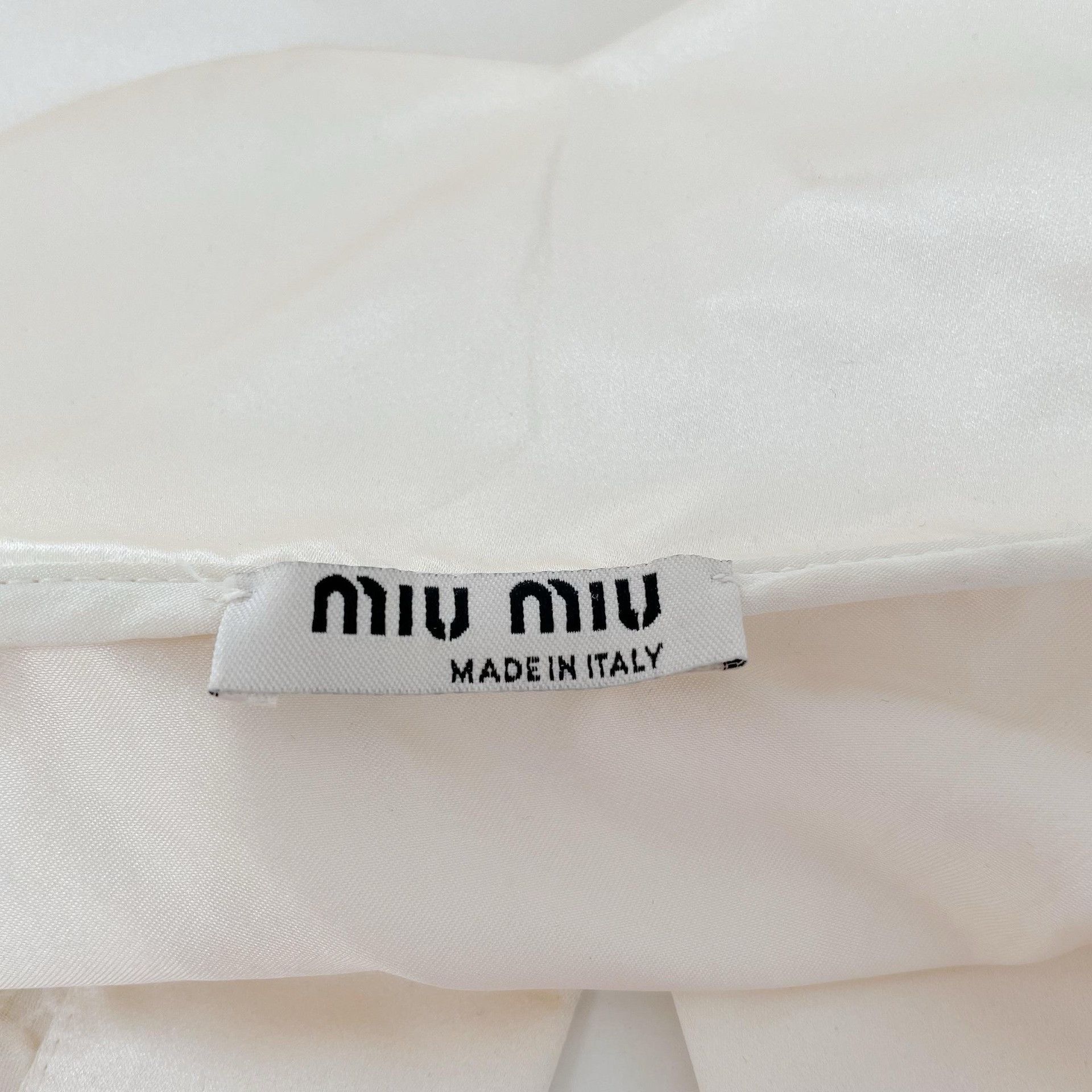 Miu Miu Miu Miu White Silk Top Size XS / US 0-2 / IT 36-38 - 5 Thumbnail