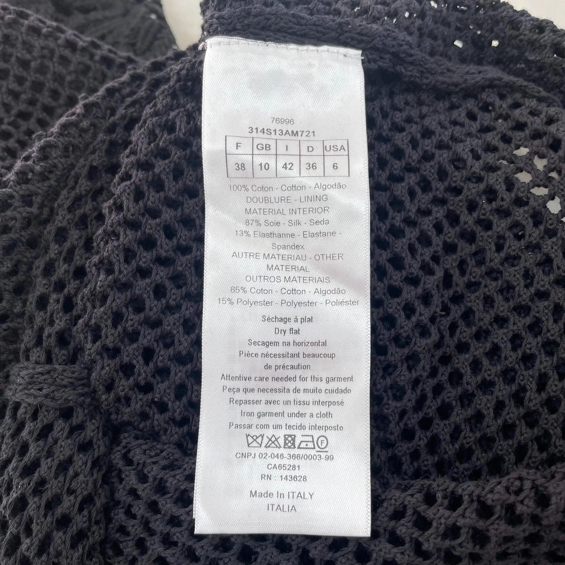 Dior Christian Dior Black Openwork Knit Top Size S / US 4 / IT 40 - 7 Thumbnail