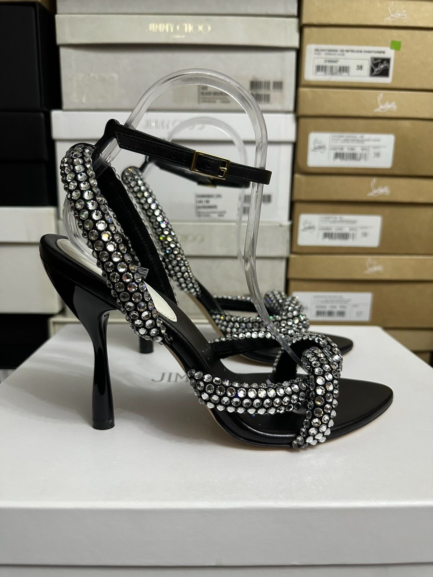 Lanvin LANVIN Crystal High Heels Size US 8 / IT 38 - 2 Thumbnail