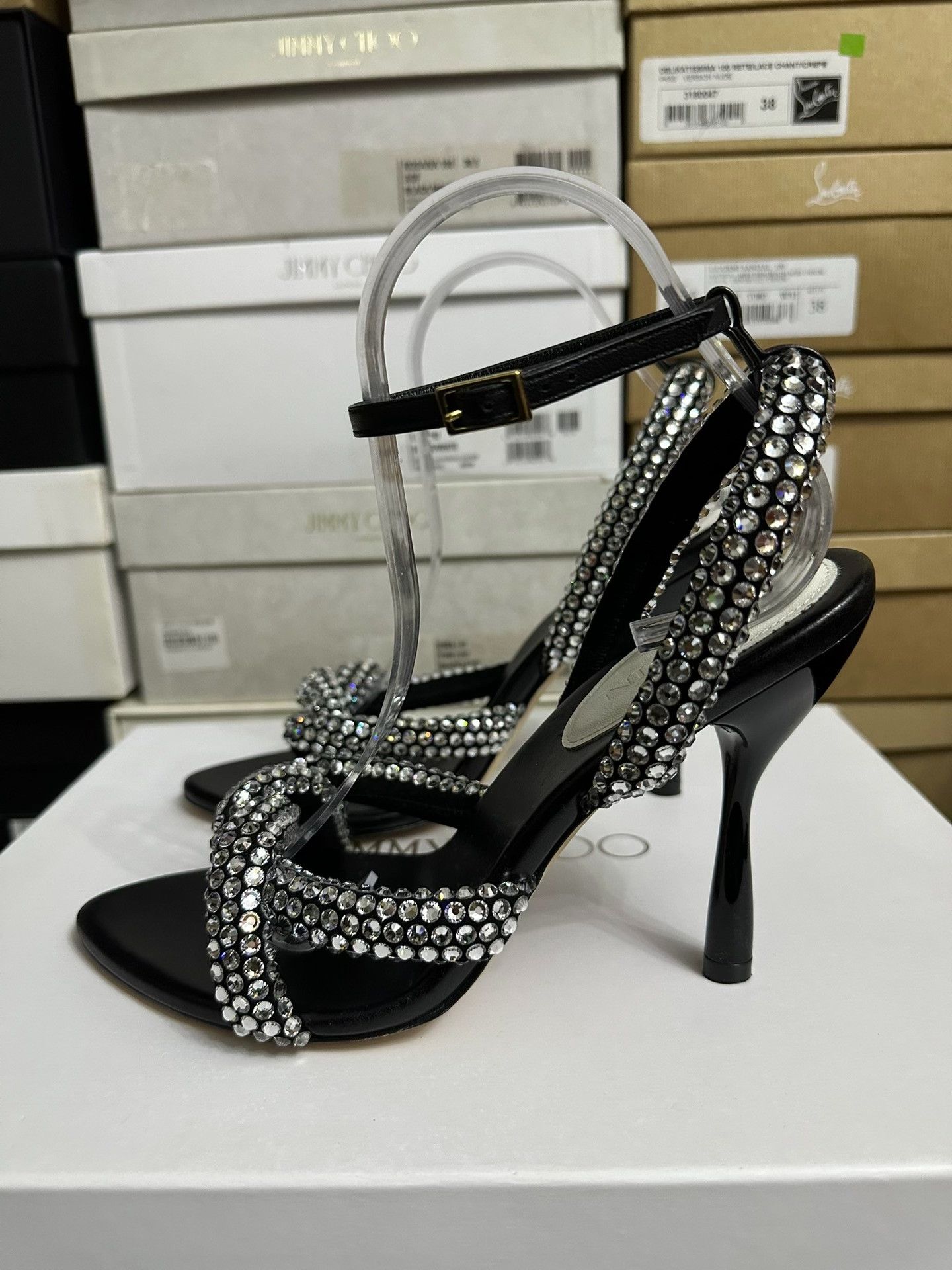 Lanvin LANVIN Crystal High Heels Size US 8 / IT 38 - 4 Thumbnail