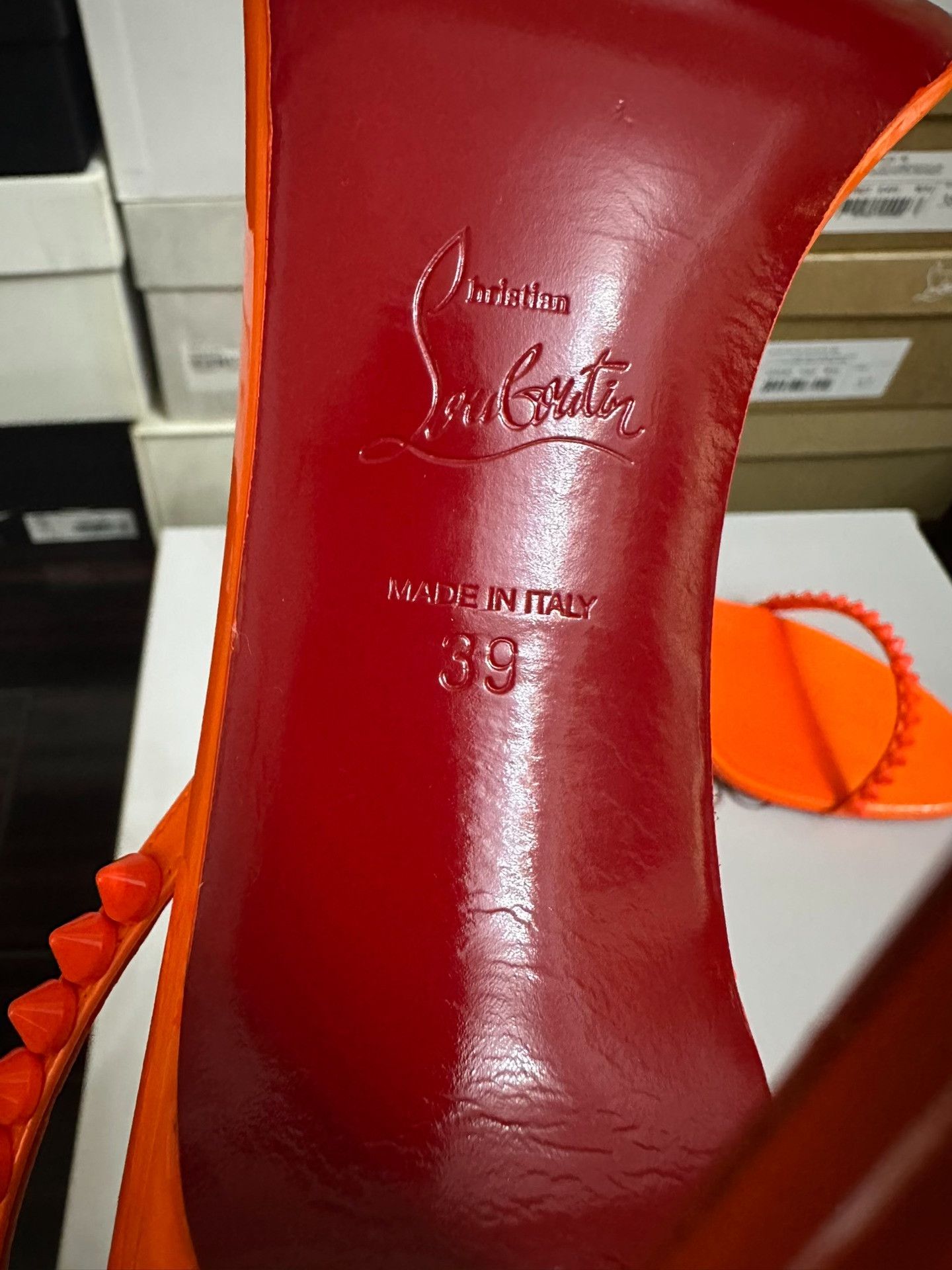 Christian Louboutin Christian Louboutin Orange High-Heel Sandals Size US 8 / IT 38 - 7 Thumbnail