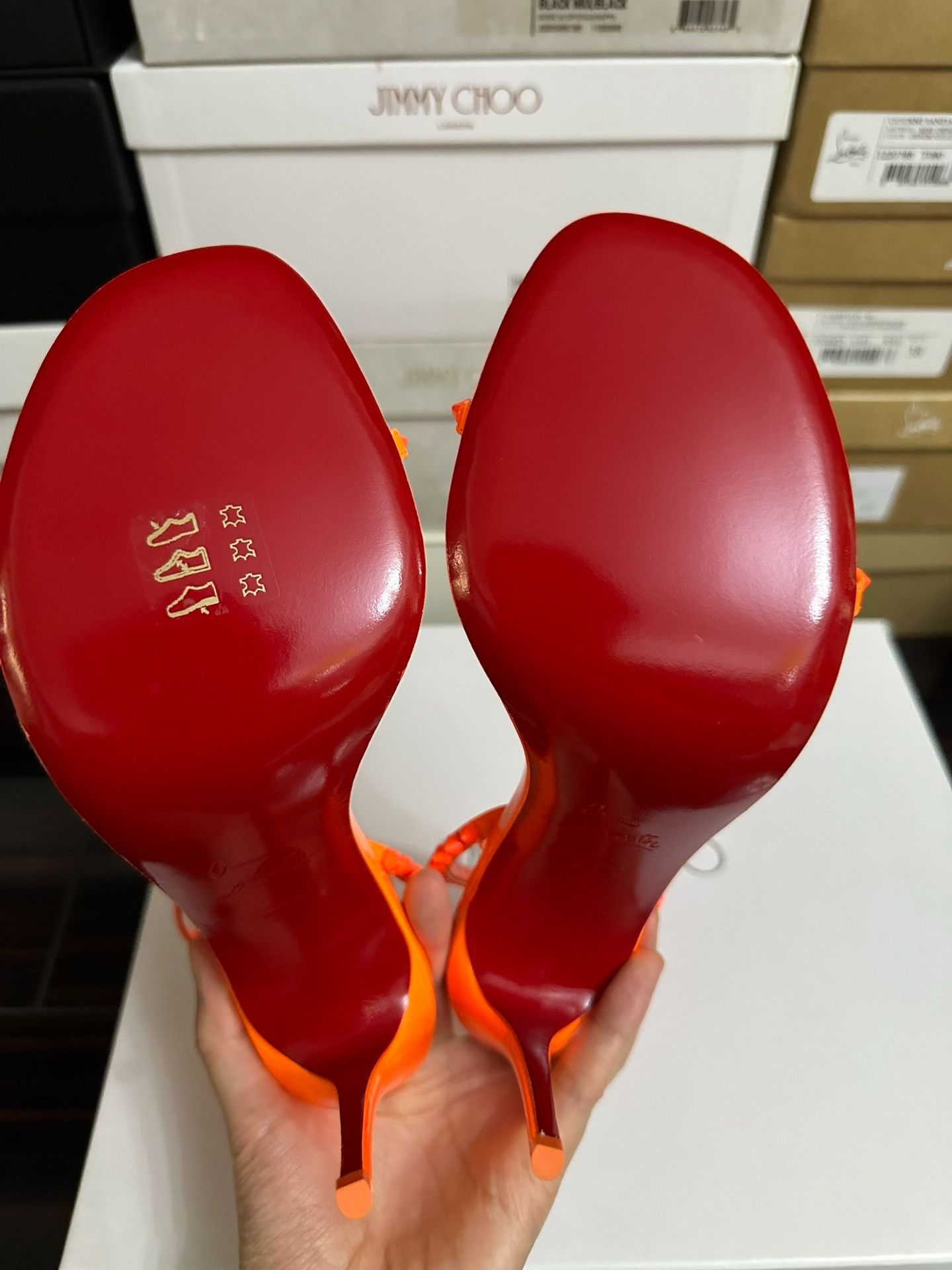 Christian Louboutin Christian Louboutin Orange High-Heel Sandals Size US 8 / IT 38 - 8 Thumbnail