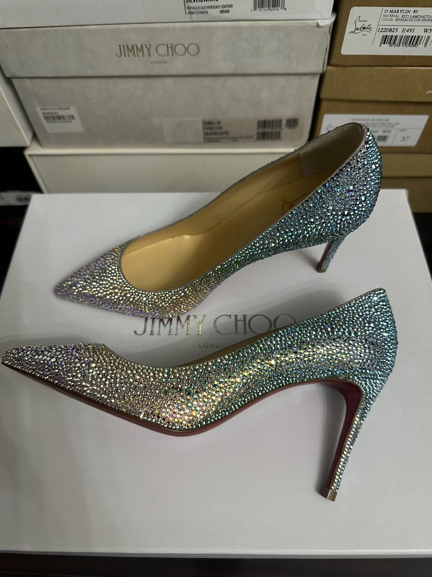 Christian Louboutin Christian Louboutin Mermaid Gradient Crystal Heels Size US 4 / IT 34 - 6 Thumbnail
