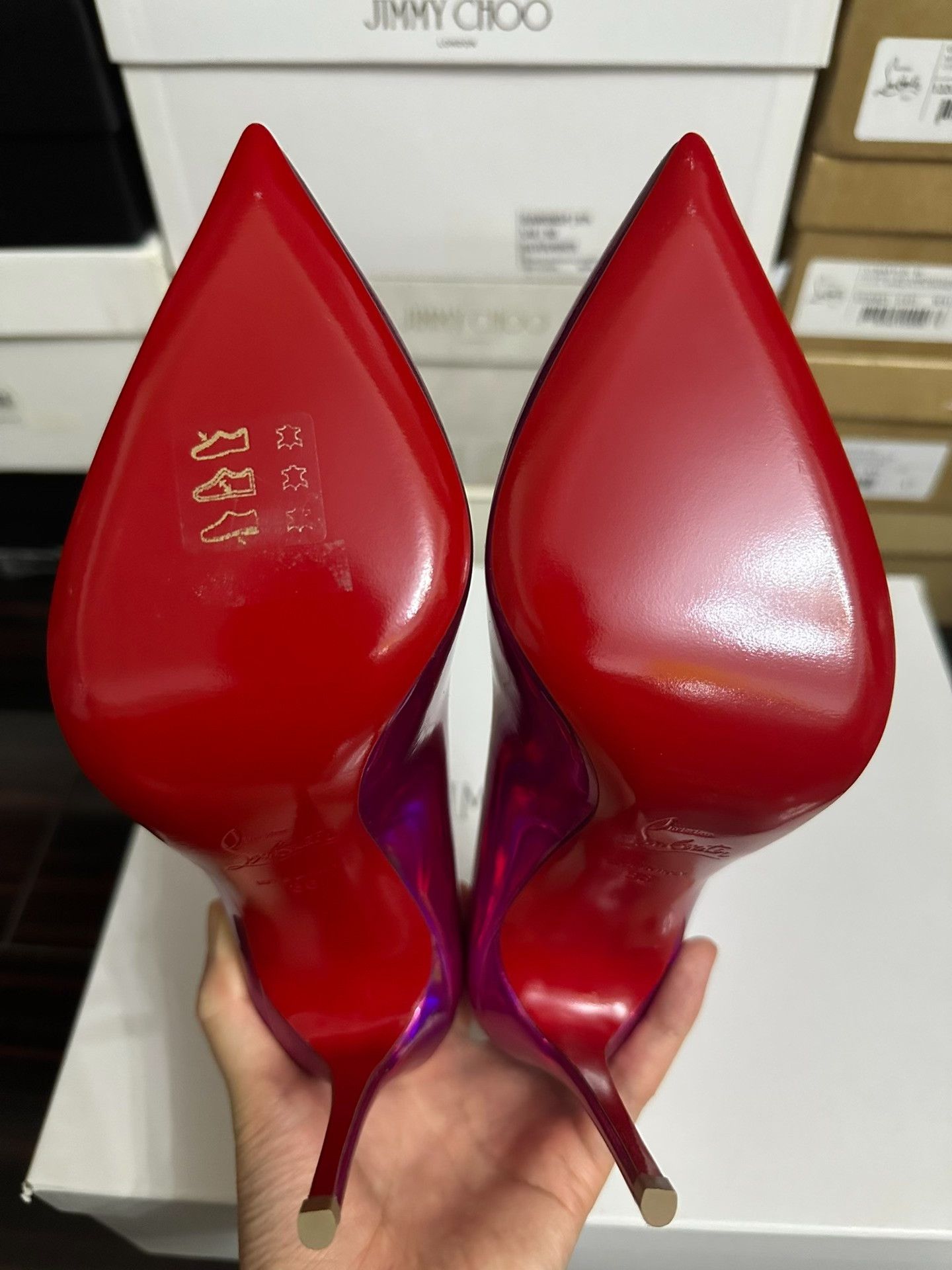 Christian Louboutin Christian Louboutin Electric Pink Red Sole Heels Size US 5 / IT 35 - 7 Thumbnail