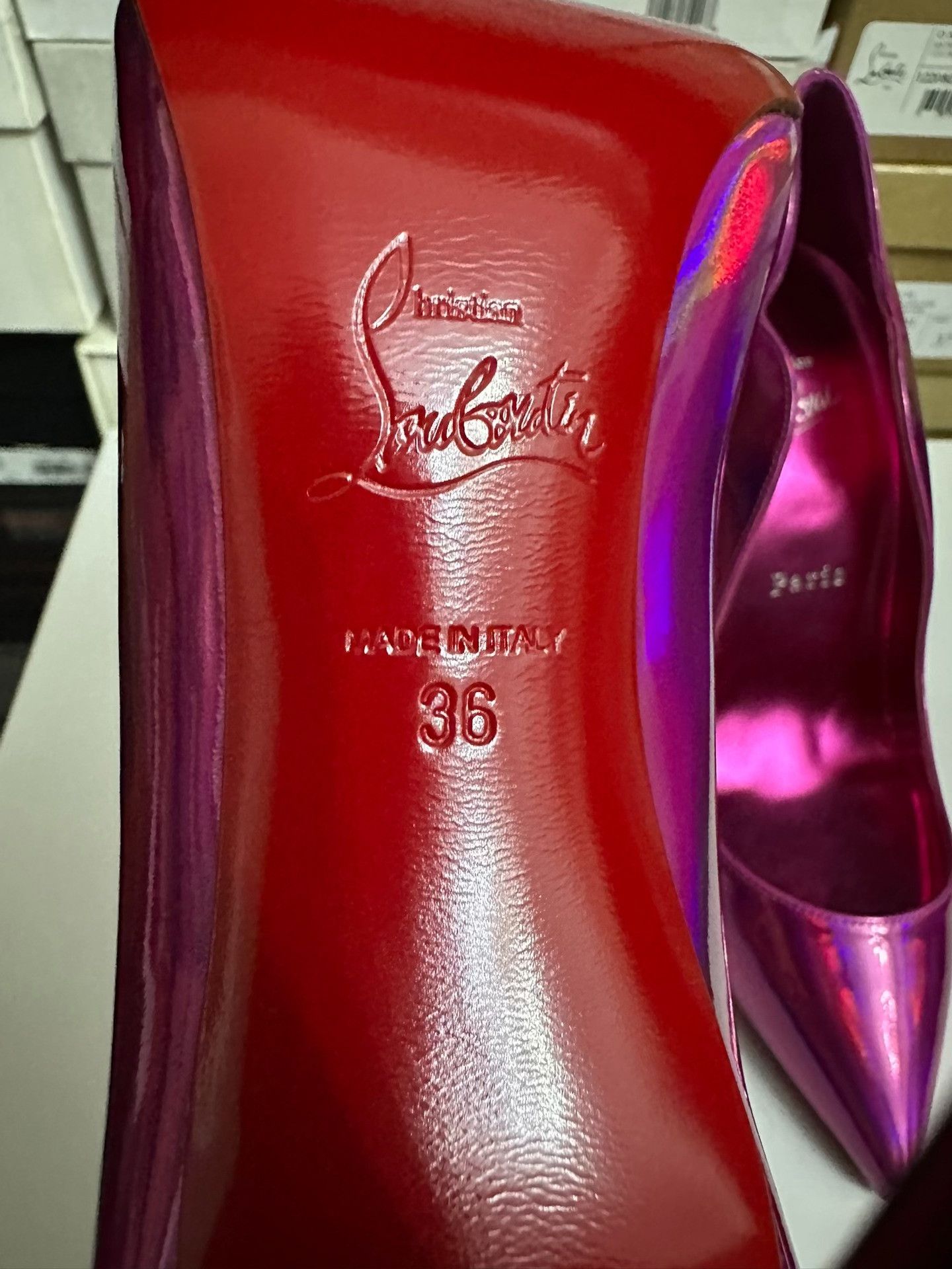Christian Louboutin Christian Louboutin Electric Pink Red Sole Heels Size US 5 / IT 35 - 6 Thumbnail