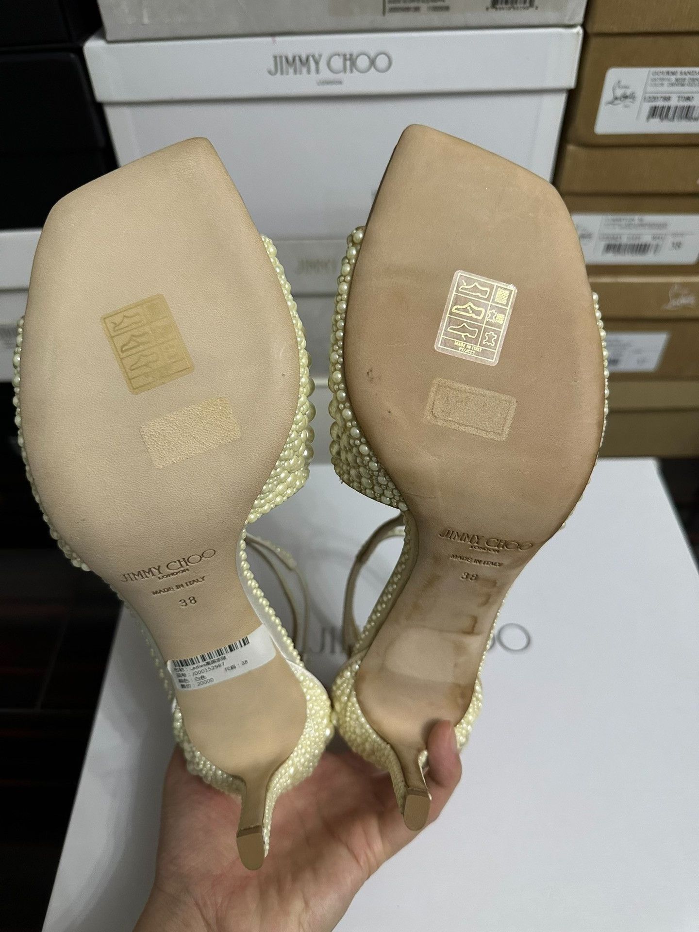 Jimmy Choo Jimmy Choo Pearl High Heels Size US 7 / IT 37 - 8 Thumbnail
