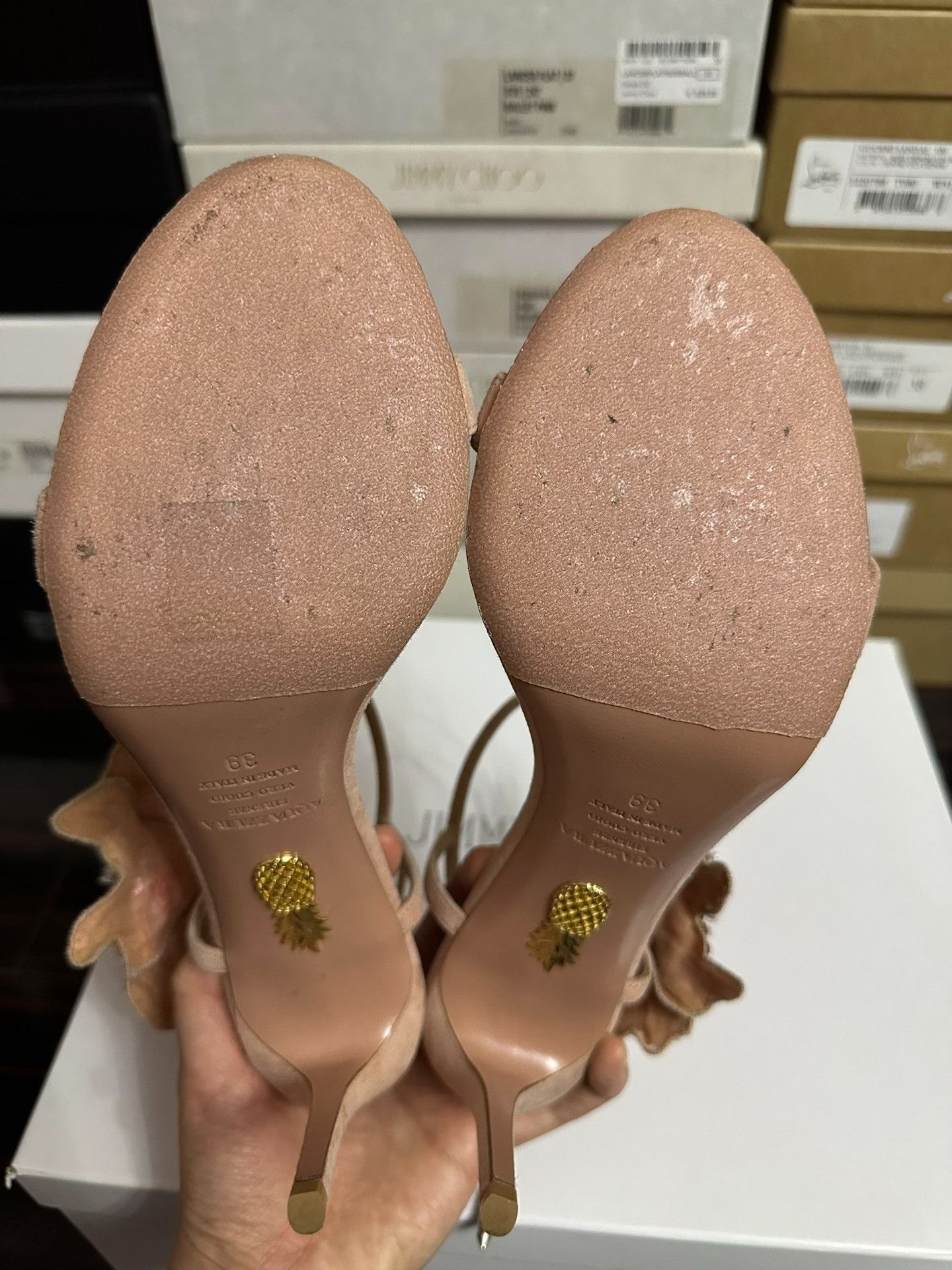 Aquazzura AQUAZZURA Pink Ankle Strap Sandals Size US 8 / IT 38 - 7 Thumbnail