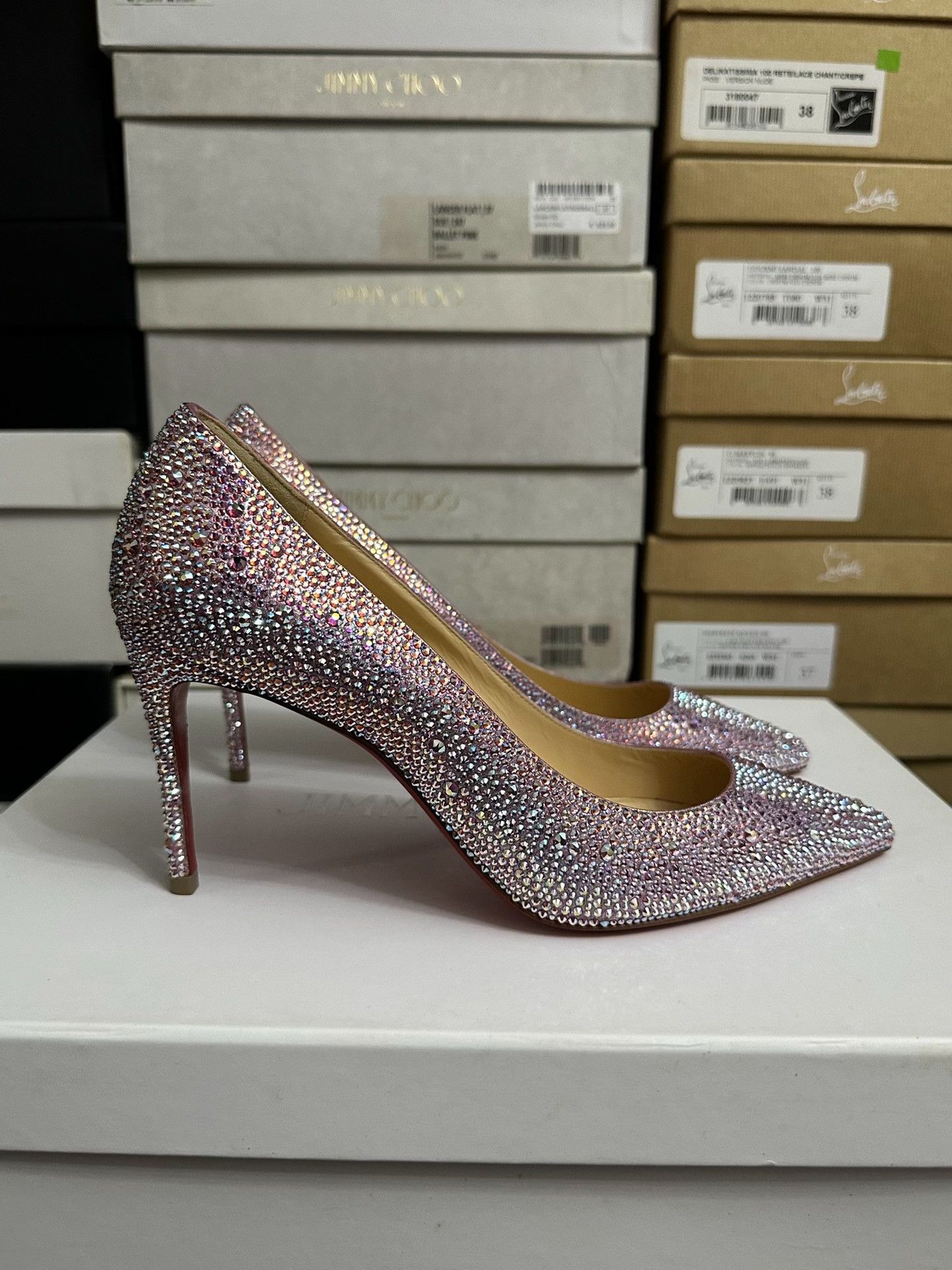 Christian Louboutin Christian Louboutin Red Sole Crystal Heels Size US 6 / IT 36 - 2 Thumbnail