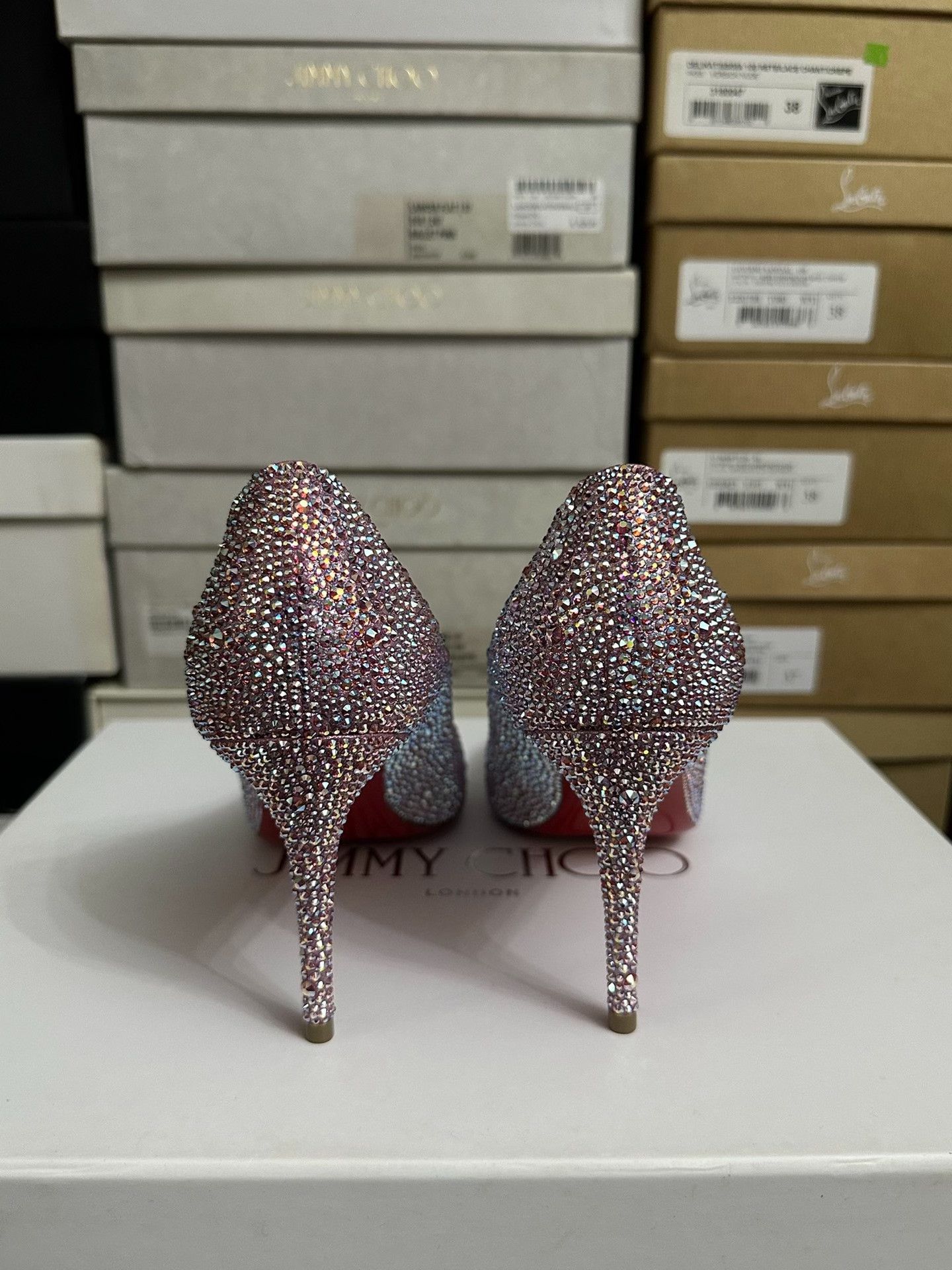 Christian Louboutin Christian Louboutin Red Sole Crystal Heels Size US 6 / IT 36 - 3 Thumbnail
