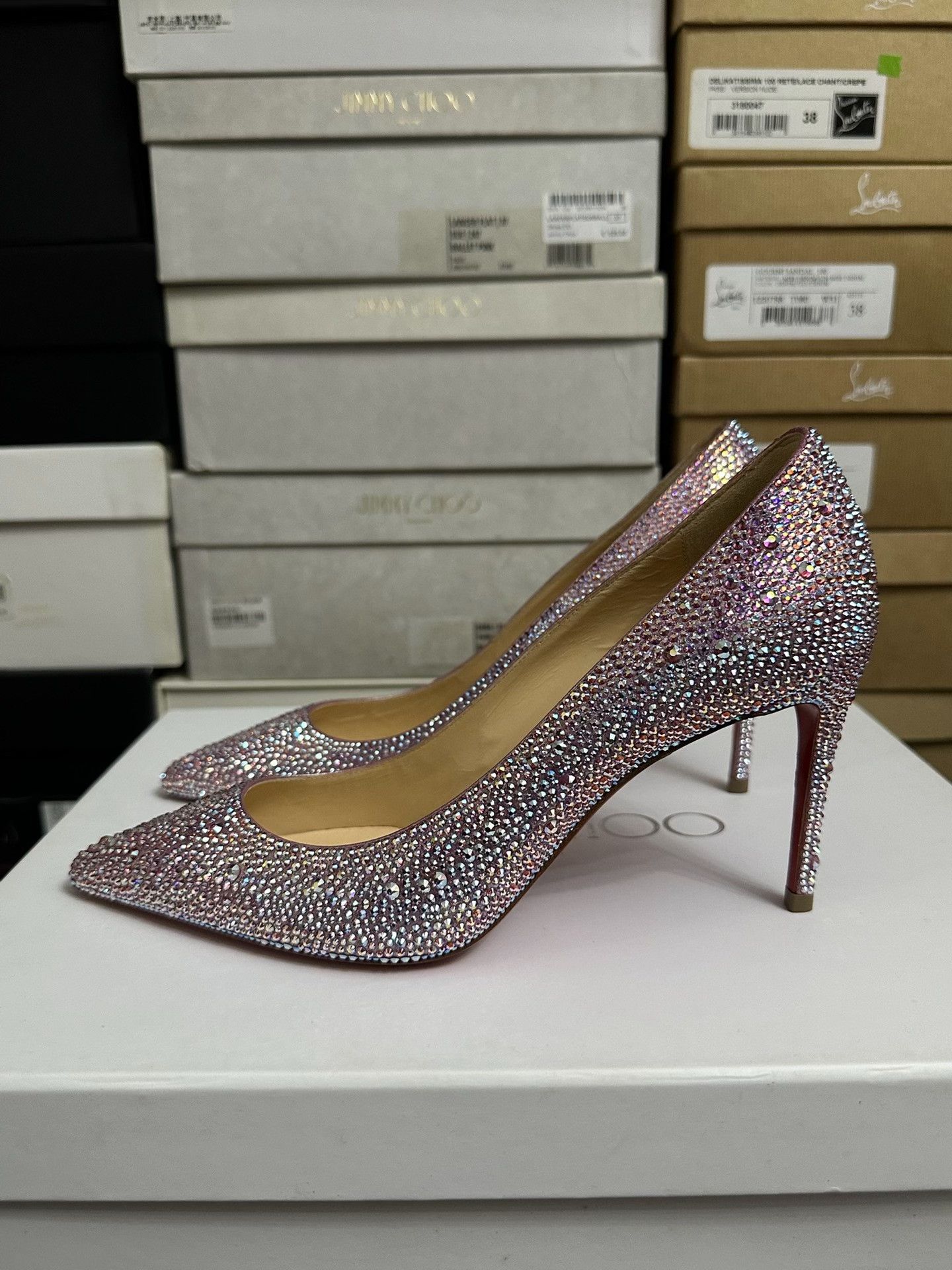 Christian Louboutin Christian Louboutin Red Sole Crystal Heels Size US 6 / IT 36 - 5 Thumbnail