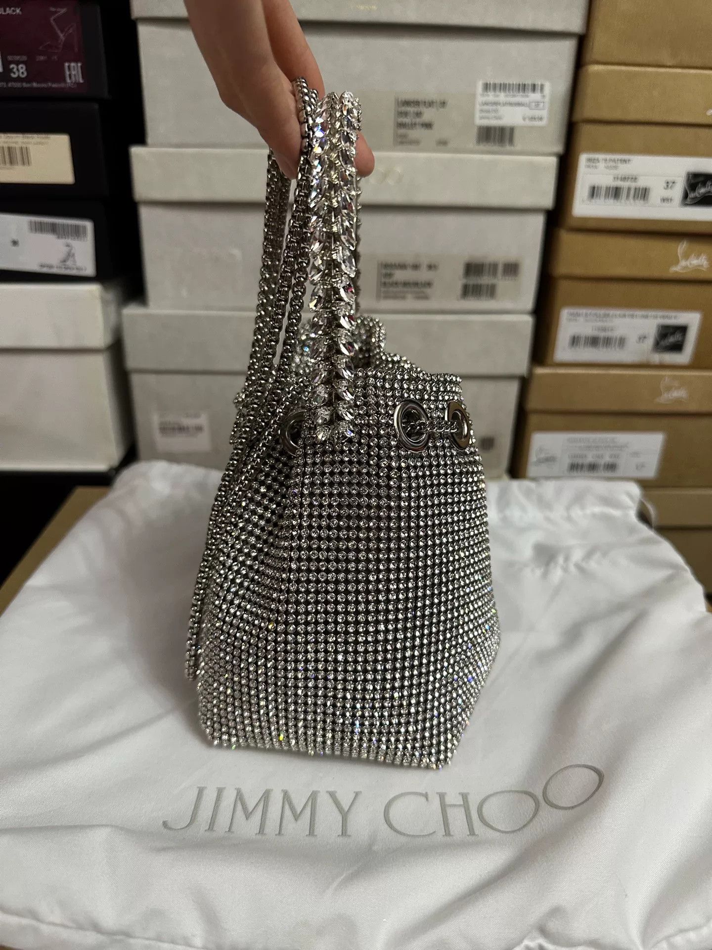 Jimmy Choo Jimmy Choo Silver Crystal Handbag Size ONE SIZE - 4 Thumbnail