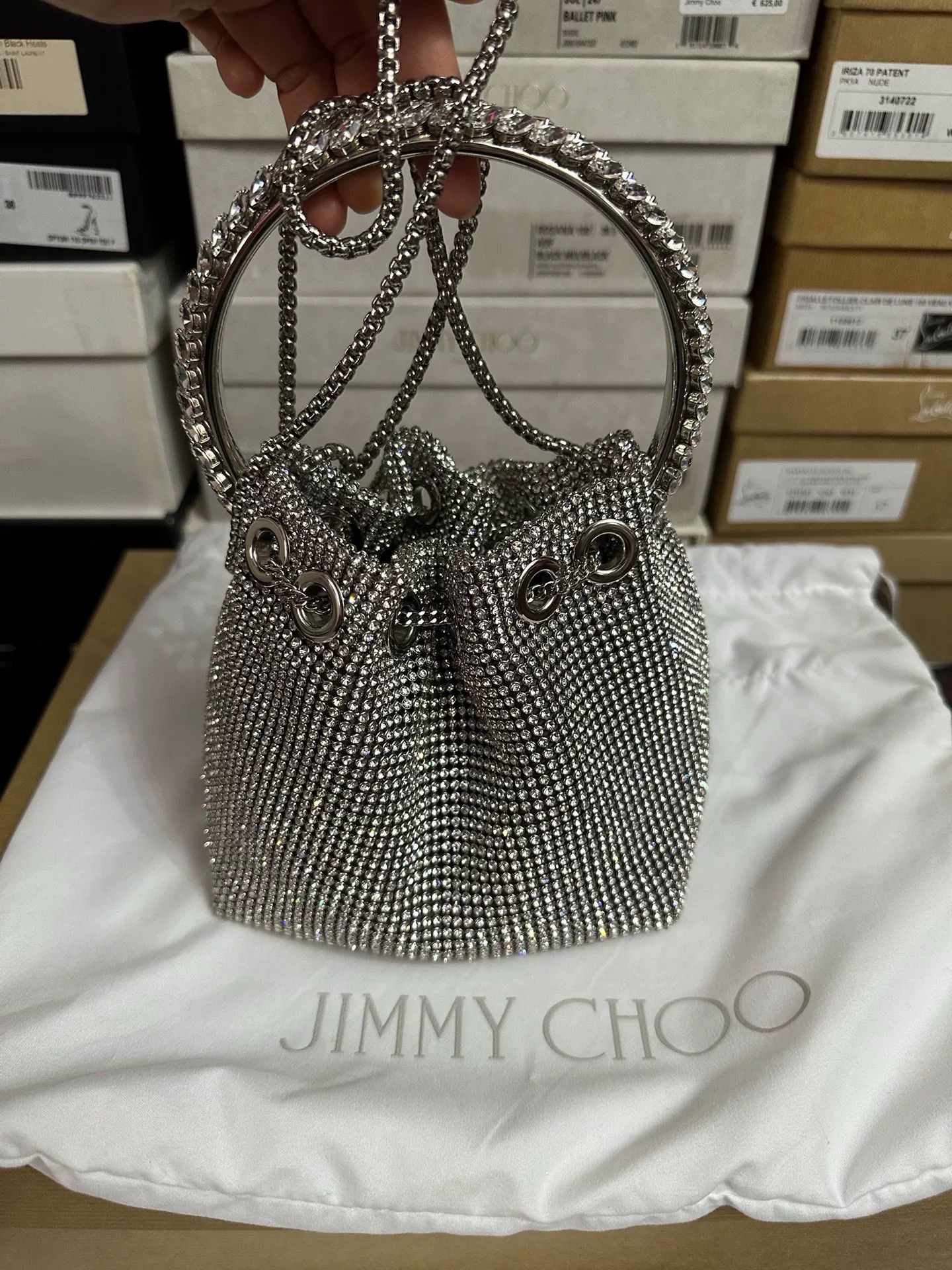 Jimmy Choo Jimmy Choo Silver Crystal Handbag Size ONE SIZE - 2 Thumbnail