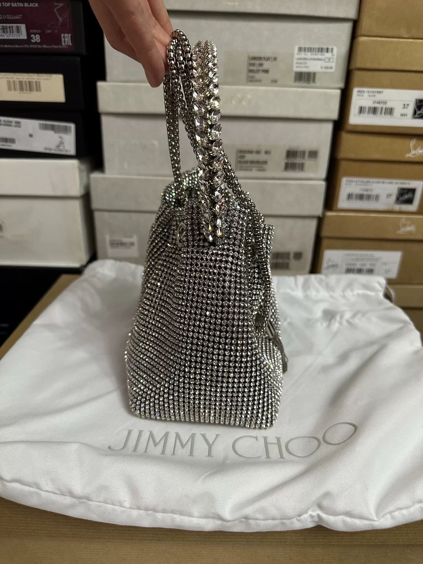 Jimmy Choo Jimmy Choo Silver Crystal Handbag Size ONE SIZE - 3 Thumbnail