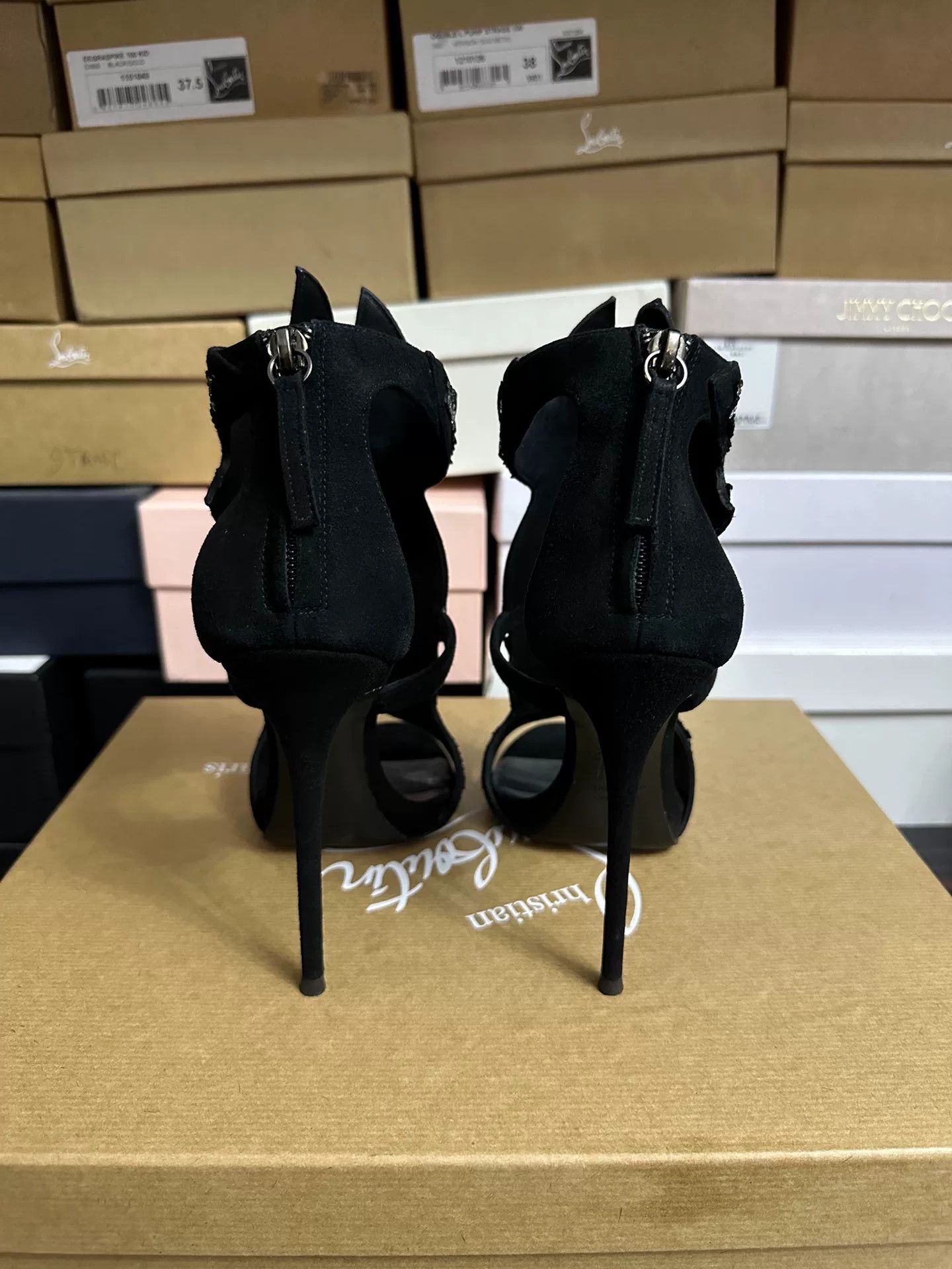 Giuseppe Zanotti Giuseppe Zanotti Crystal Leaf Heels Size US 7 / IT 37 - 6 Thumbnail