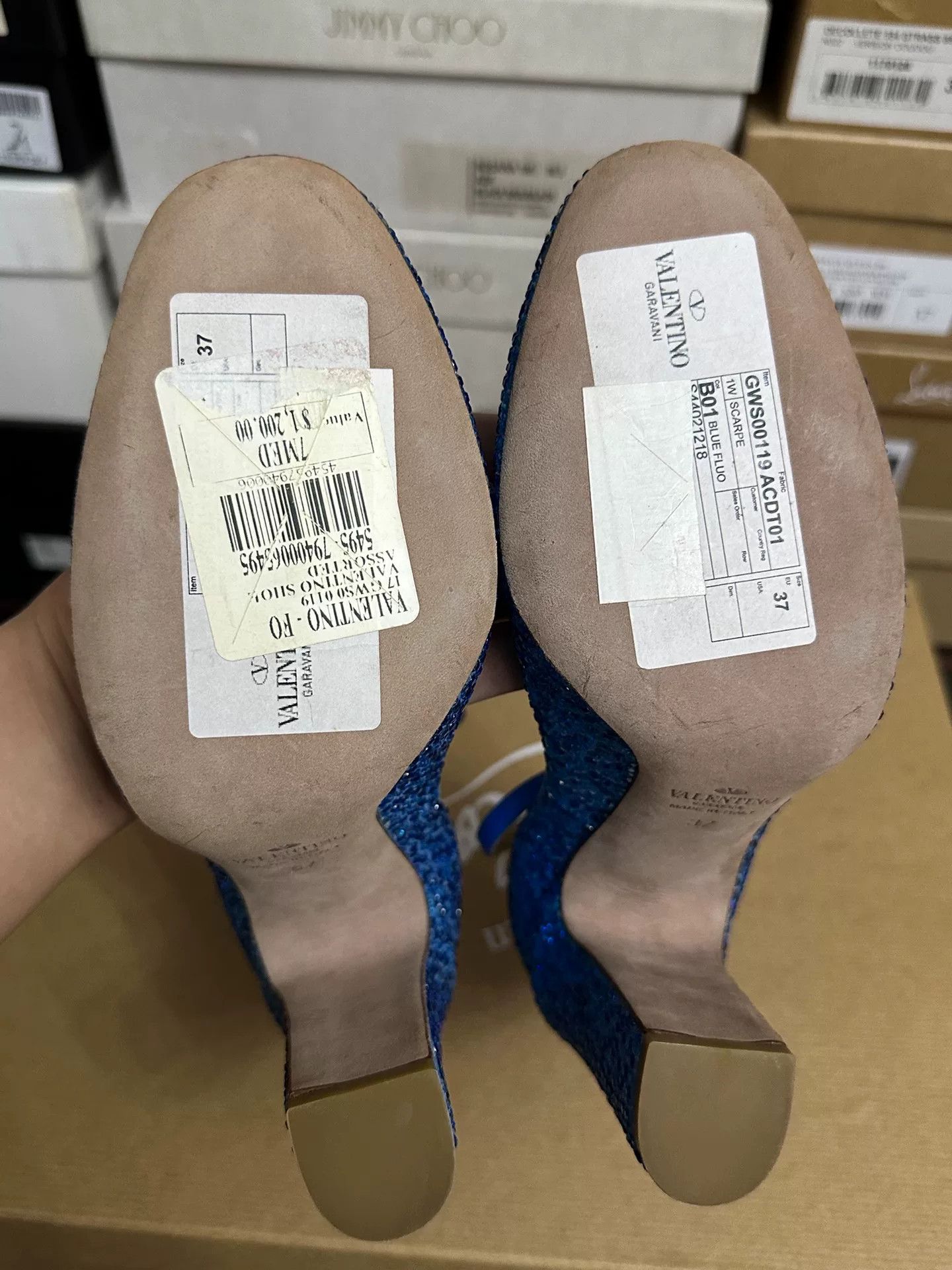 Valentino Valentino Blue Rhinestone High Heels Size US 6 / IT 36 - 8 Thumbnail